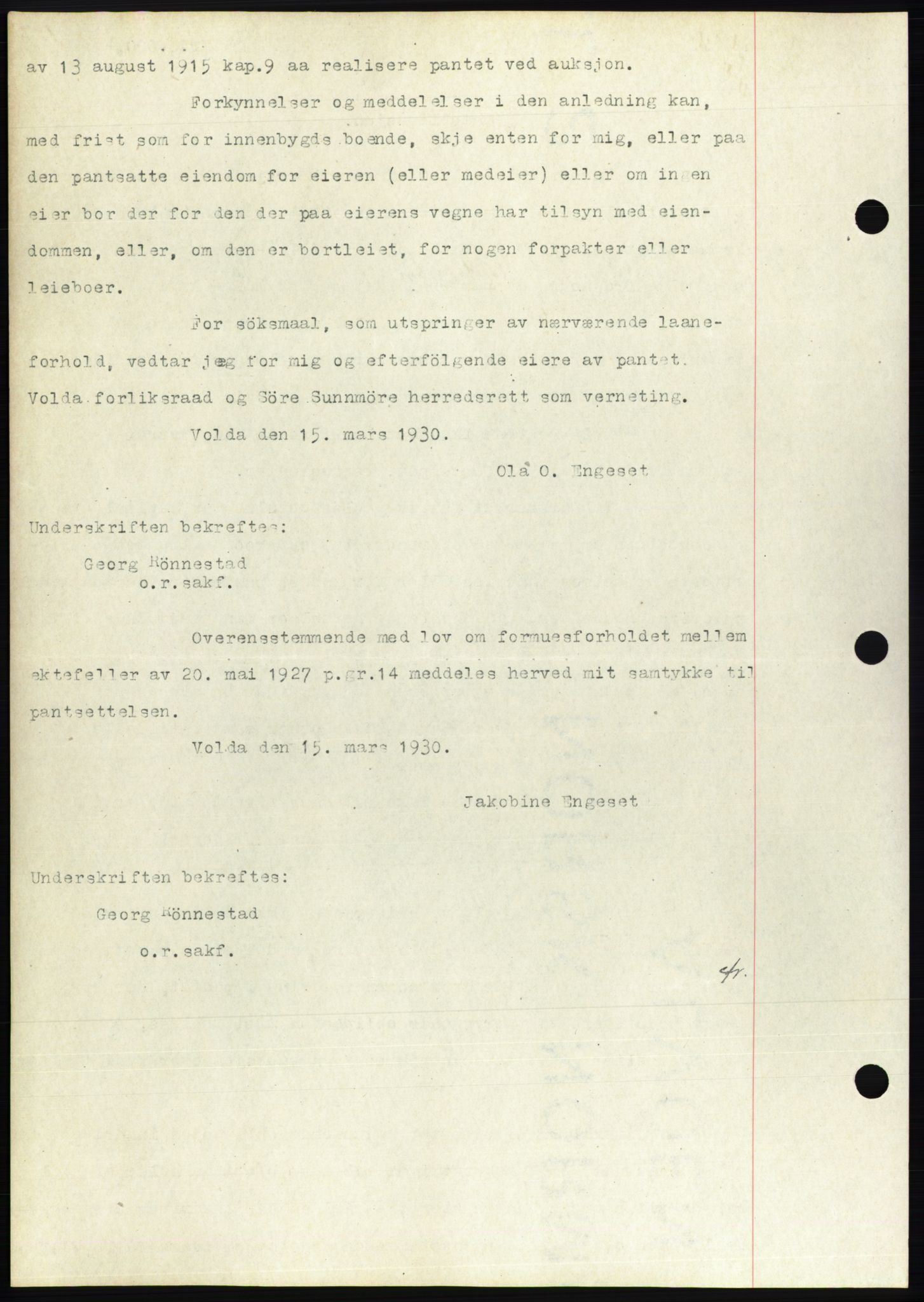 Søre Sunnmøre sorenskriveri, AV/SAT-A-4122/1/2/2C/L0052: Mortgage book no. 46, 1931-1931, Deed date: 11.04.1931