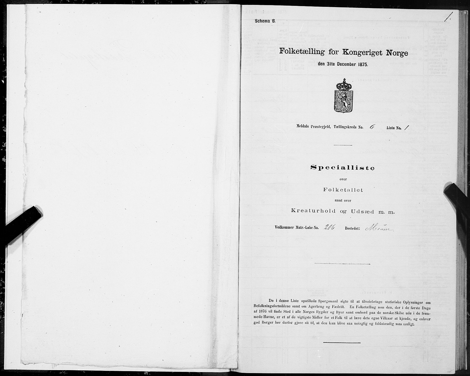 SAT, 1875 census for 1636P Meldal, 1875, p. 4001