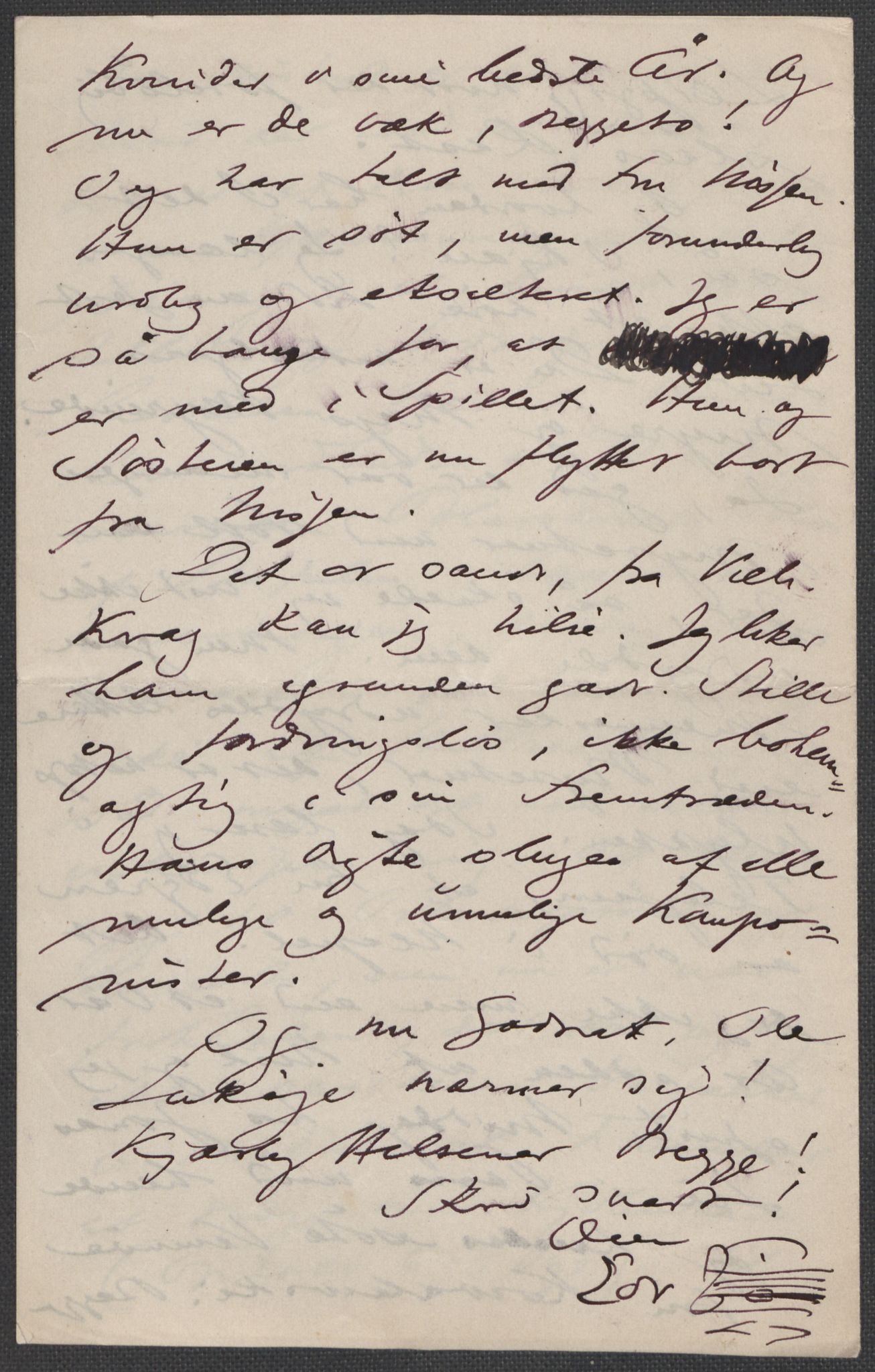 Beyer, Frants, AV/RA-PA-0132/F/L0001: Brev fra Edvard Grieg til Frantz Beyer og "En del optegnelser som kan tjene til kommentar til brevene" av Marie Beyer, 1872-1907, p. 374