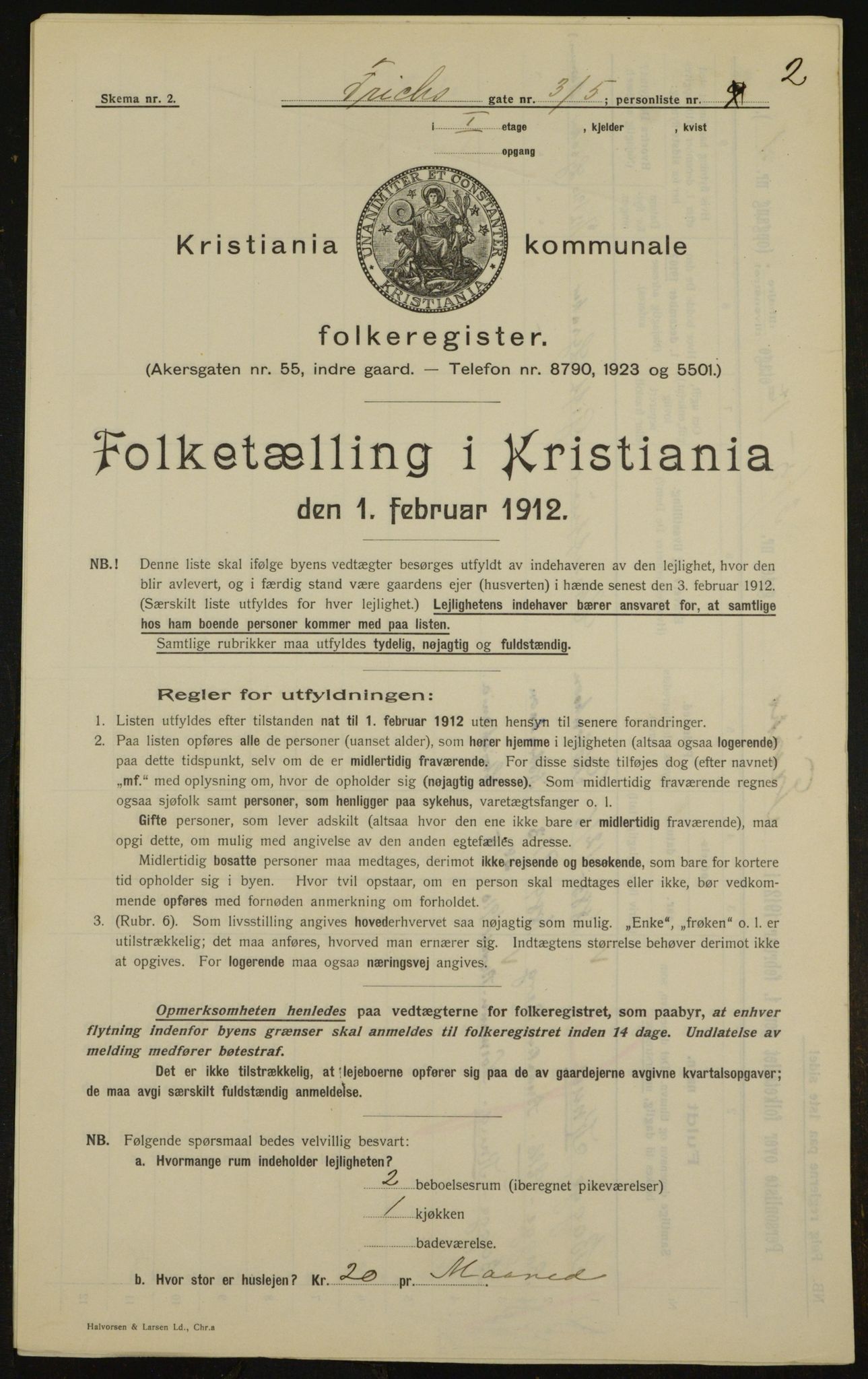 OBA, Municipal Census 1912 for Kristiania, 1912, p. 26680