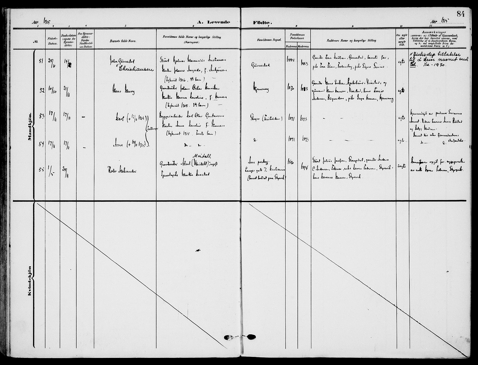 Nøtterøy kirkebøker, AV/SAKO-A-354/F/Fa/L0010: Parish register (official) no. I 10, 1908-1919, p. 84