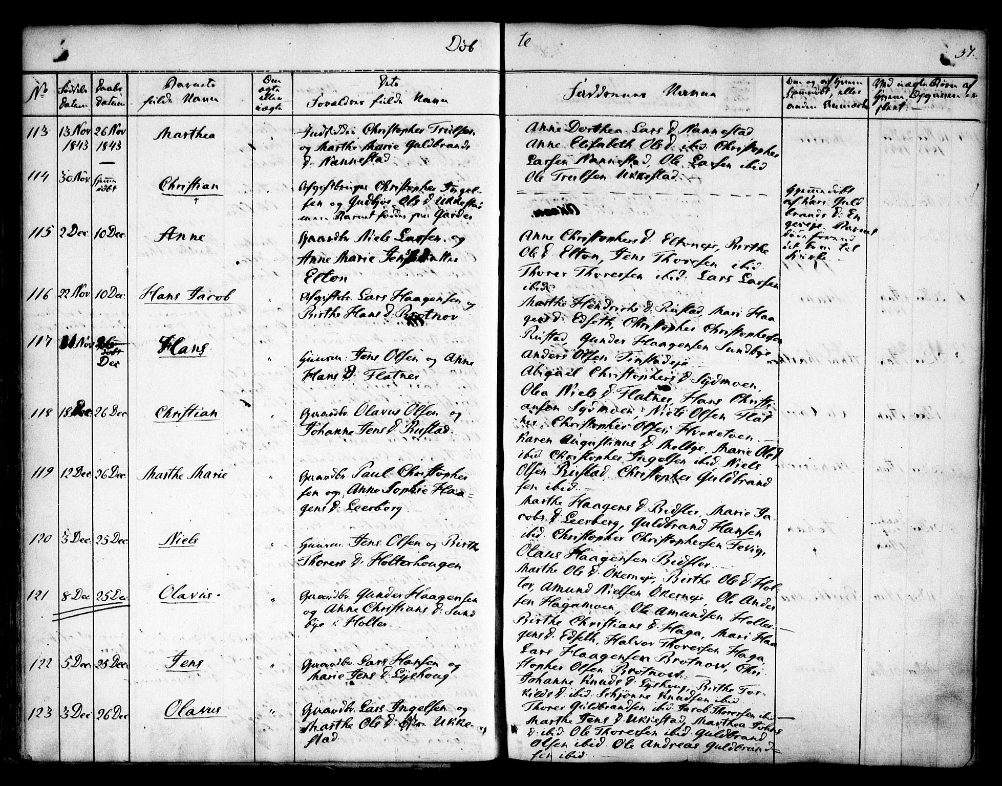 Nannestad prestekontor Kirkebøker, AV/SAO-A-10414a/F/Fa/L0010: Parish register (official) no. I 10, 1840-1850, p. 37