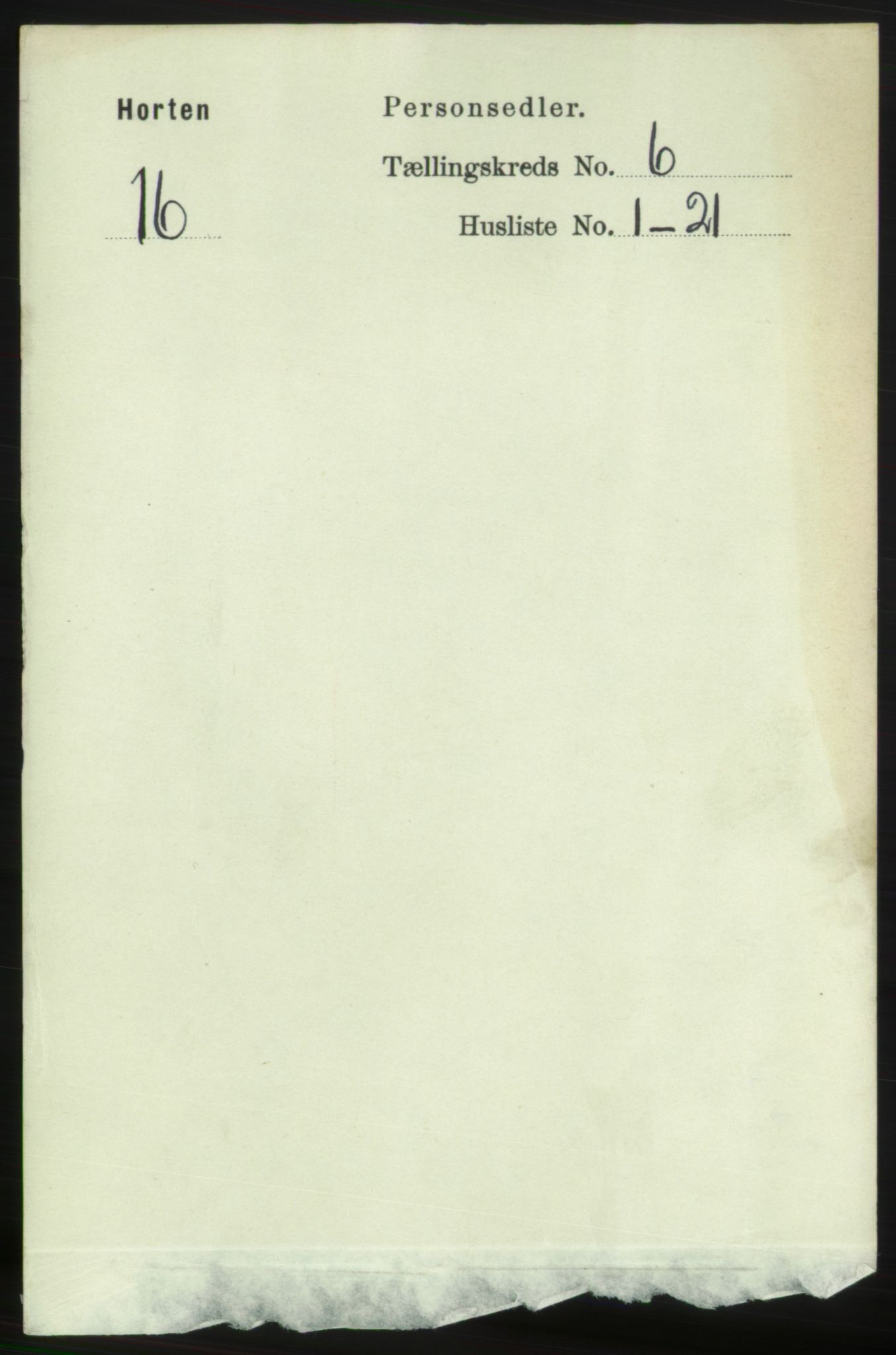 RA, 1891 census for 0703 Horten, 1891, p. 3767