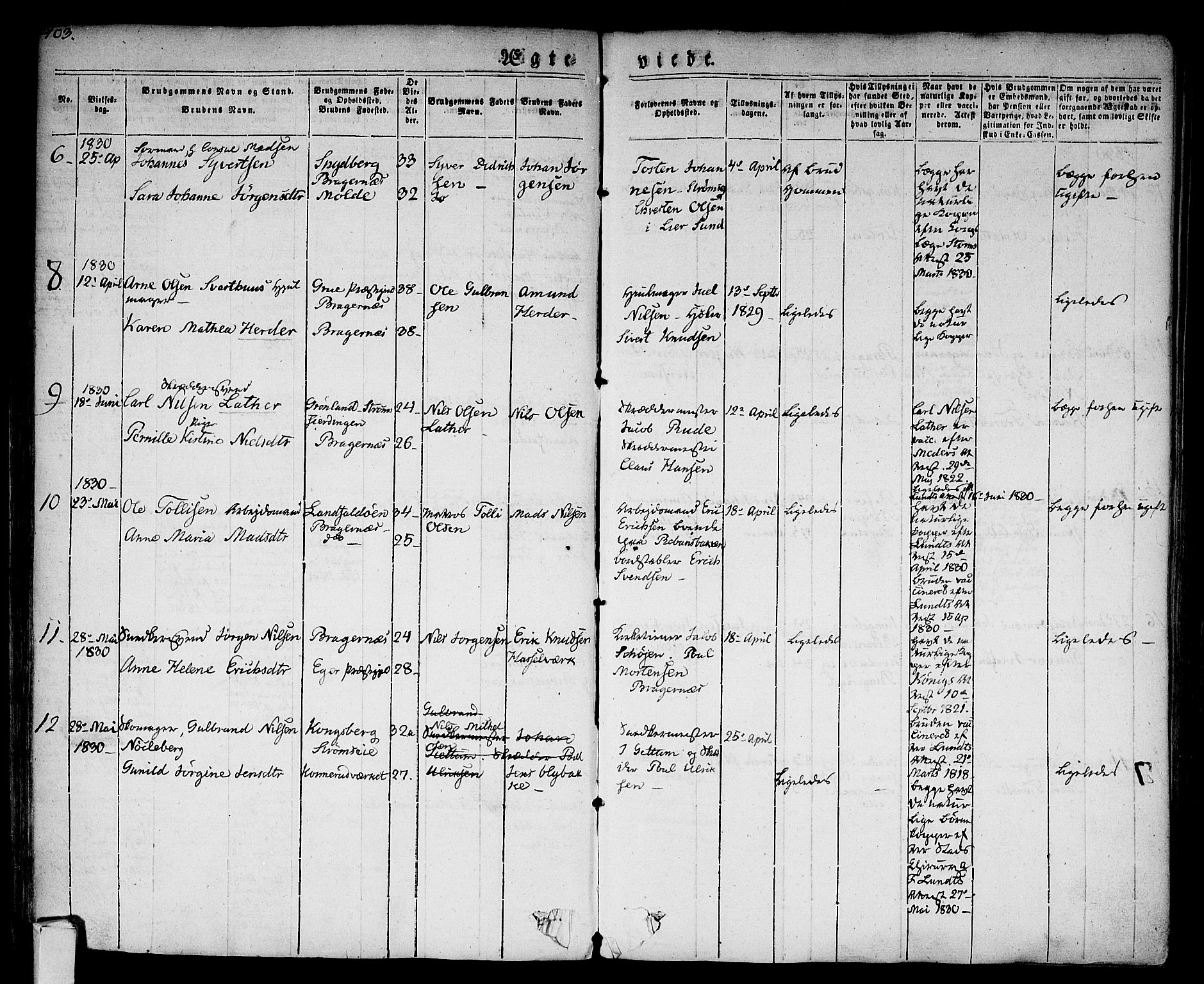 Bragernes kirkebøker, SAKO/A-6/F/Fc/L0001: Parish register (official) no. III 1, 1830-1853, p. 103