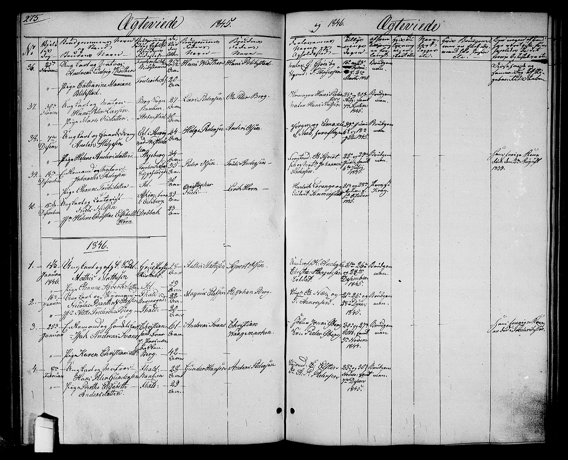Halden prestekontor Kirkebøker, SAO/A-10909/G/Ga/L0004: Parish register (copy) no. 4, 1845-1854, p. 275