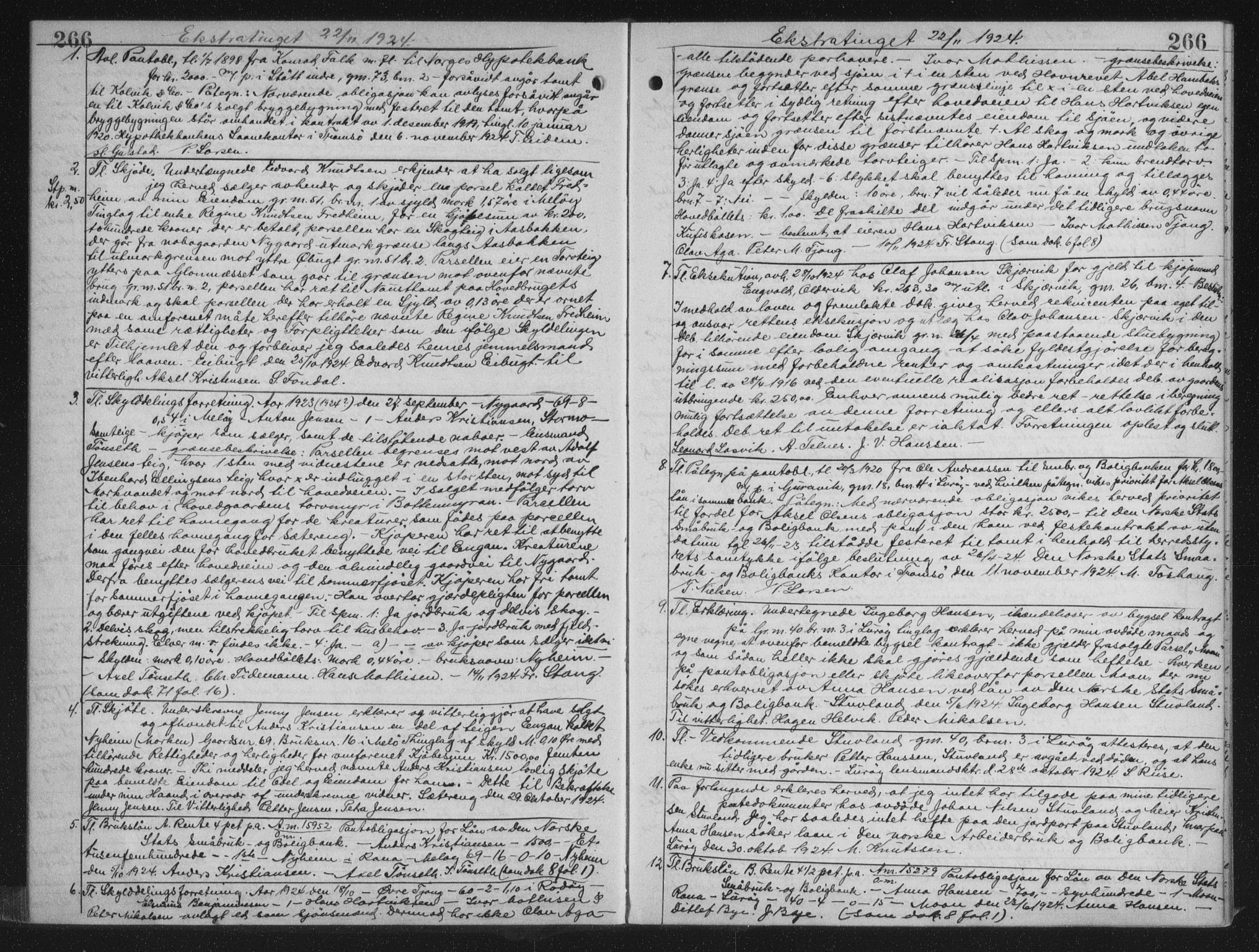Rana sorenskriveri , AV/SAT-A-1108/1/2/2C/L0018: Mortgage book no. 18, 1923-1928, p. 266, Deed date: 22.11.1924