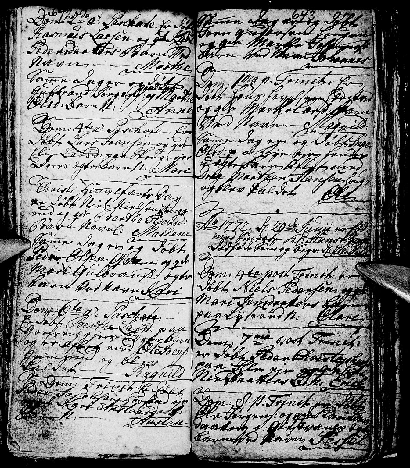 Nes prestekontor, Hedmark, AV/SAH-PREST-020/L/La/L0001: Parish register (copy) no. 1, 1663-1784, p. 642-643