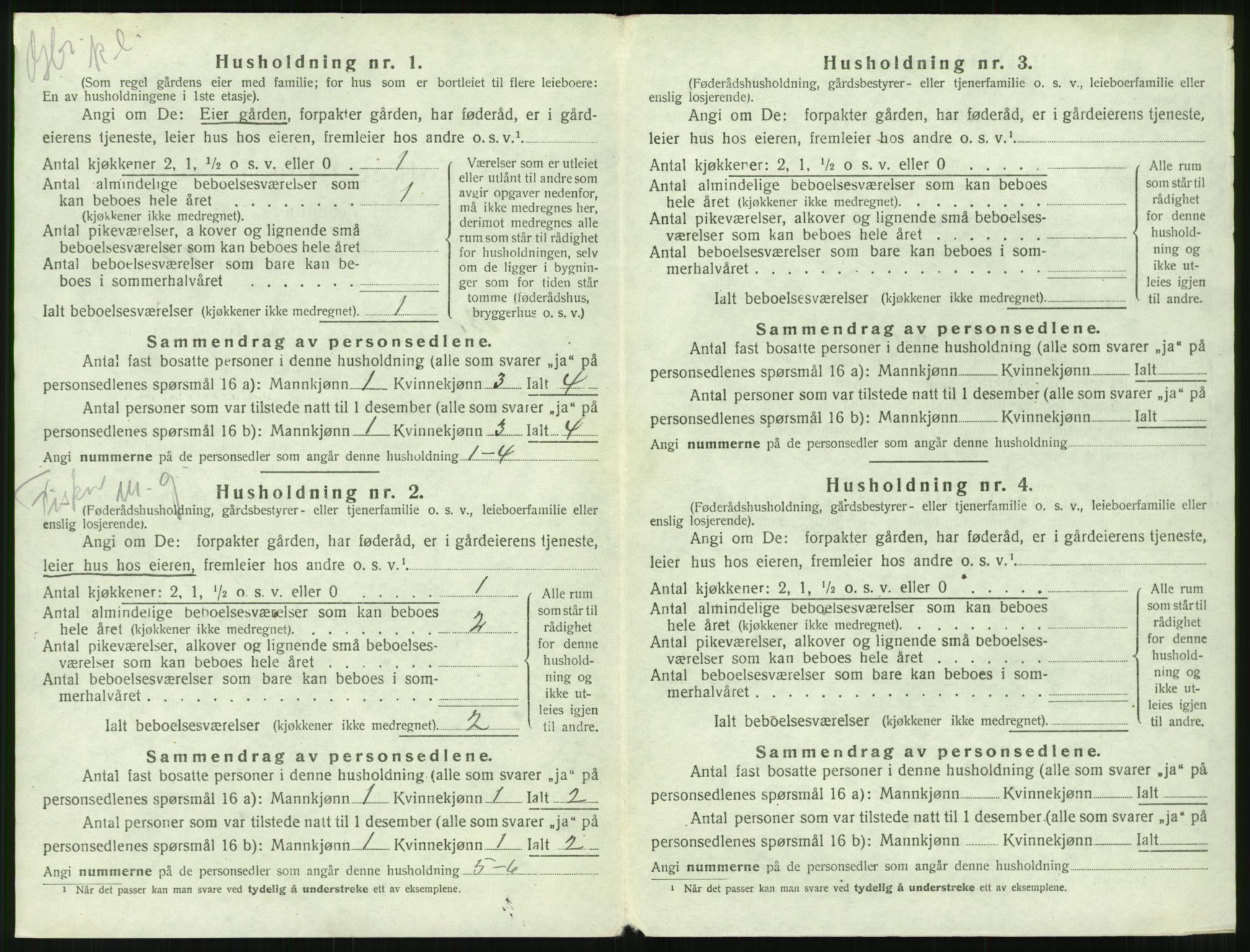 SAT, 1920 census for Borgund, 1920, p. 1245