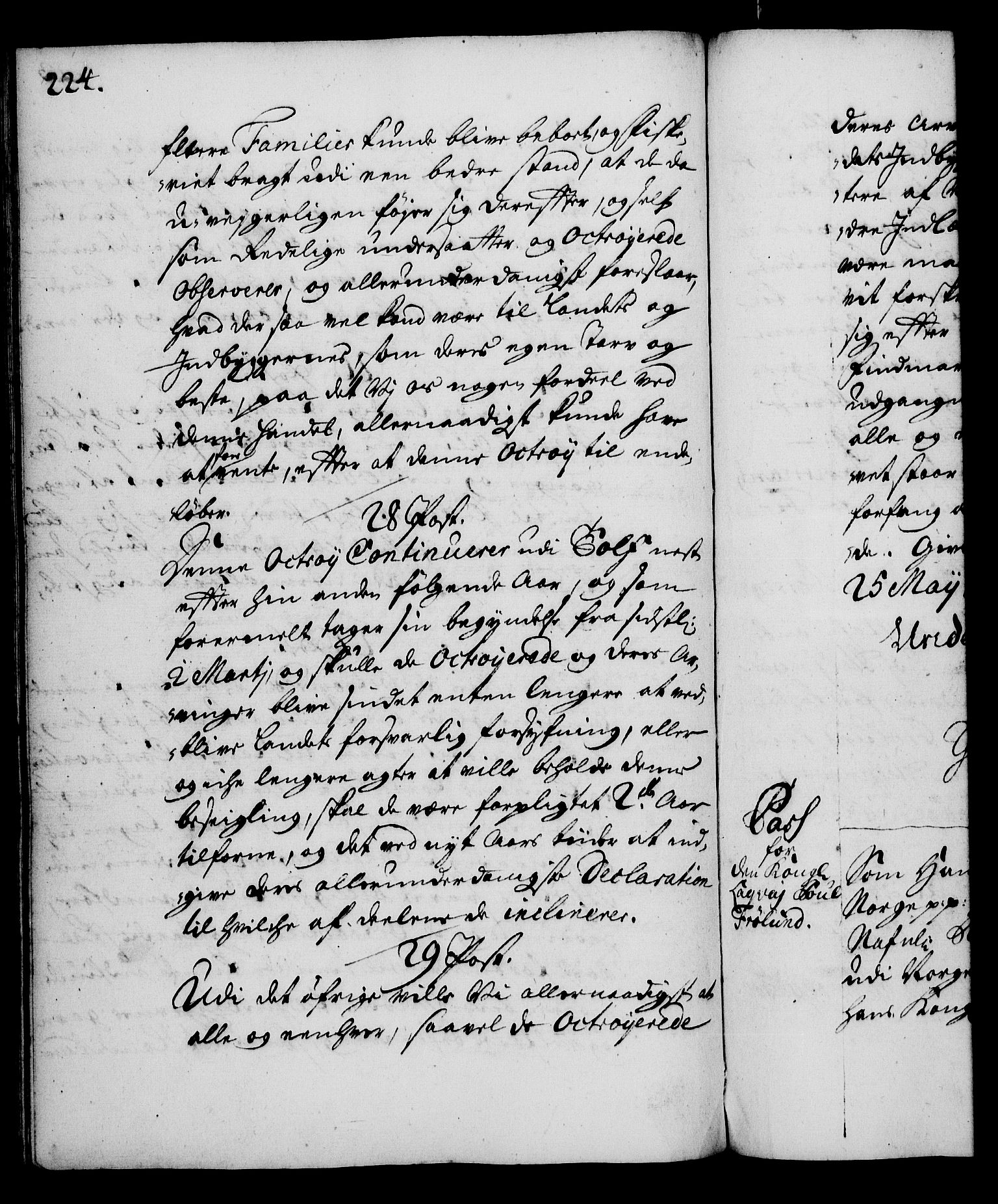 Rentekammeret, Kammerkanselliet, RA/EA-3111/G/Gg/Gga/L0003: Norsk ekspedisjonsprotokoll med register (merket RK 53.3), 1727-1734, p. 224