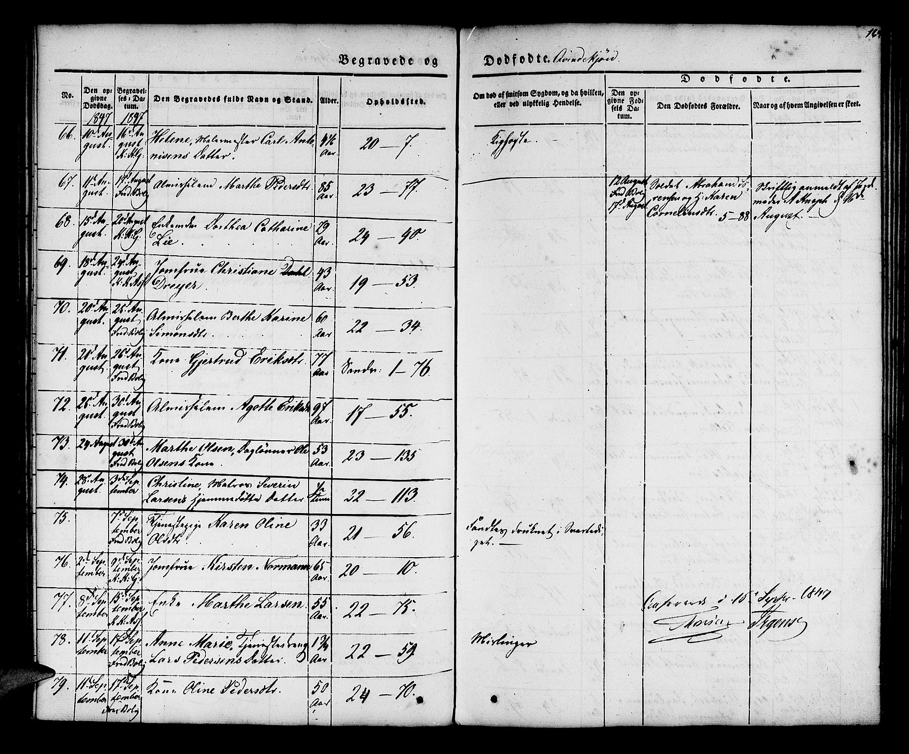 Korskirken sokneprestembete, AV/SAB-A-76101/H/Hab: Parish register (copy) no. E 1, 1837-1851, p. 164