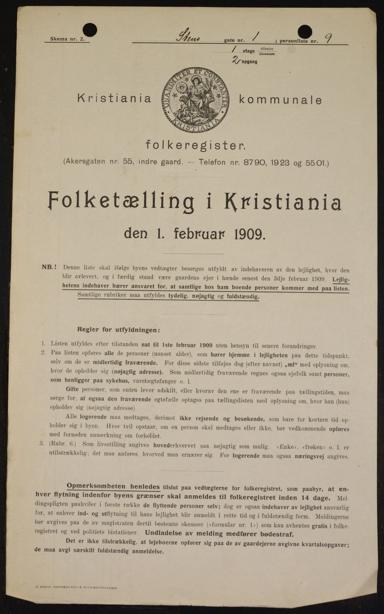 OBA, Municipal Census 1909 for Kristiania, 1909, p. 92121