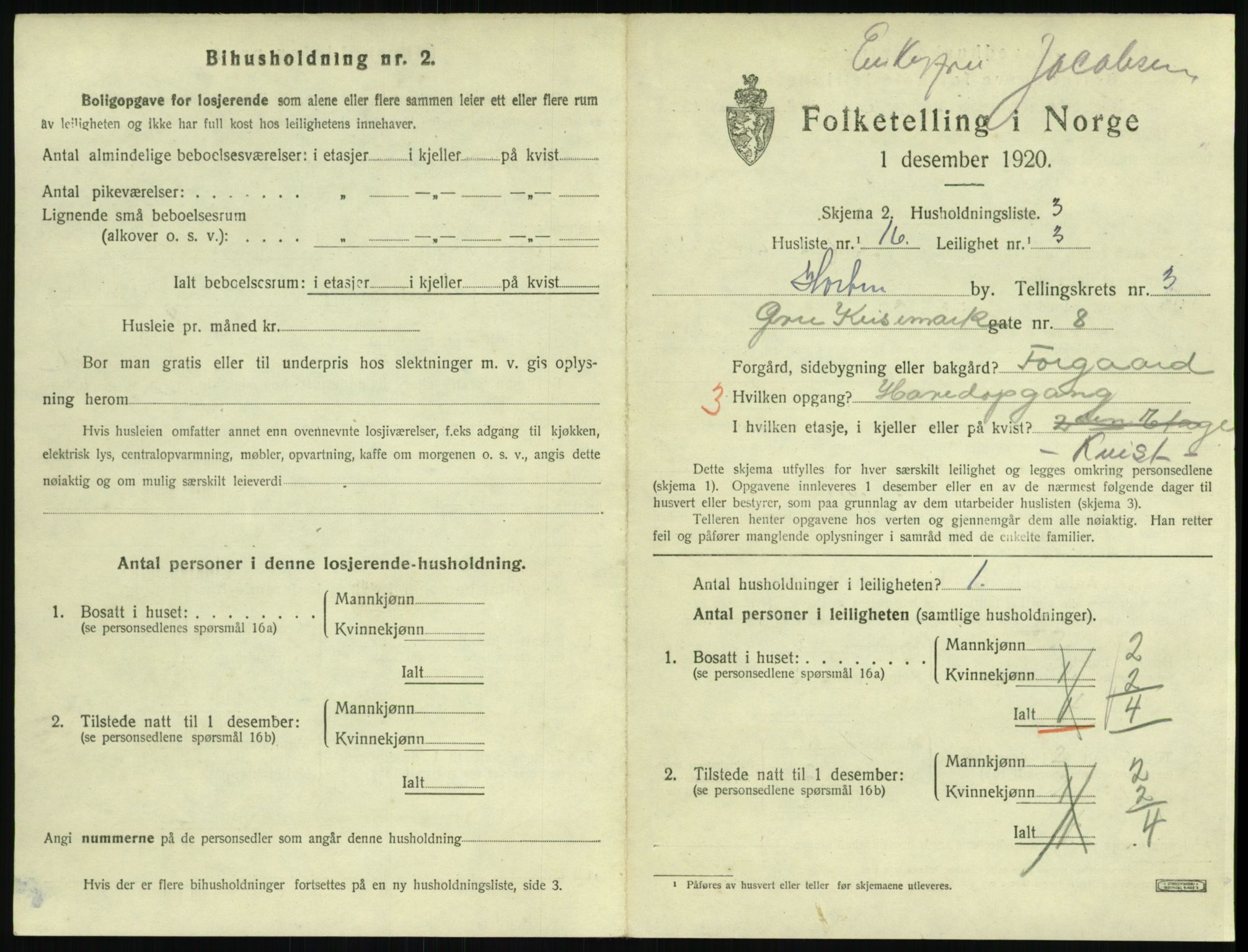 SAKO, 1920 census for Horten, 1920, p. 4189