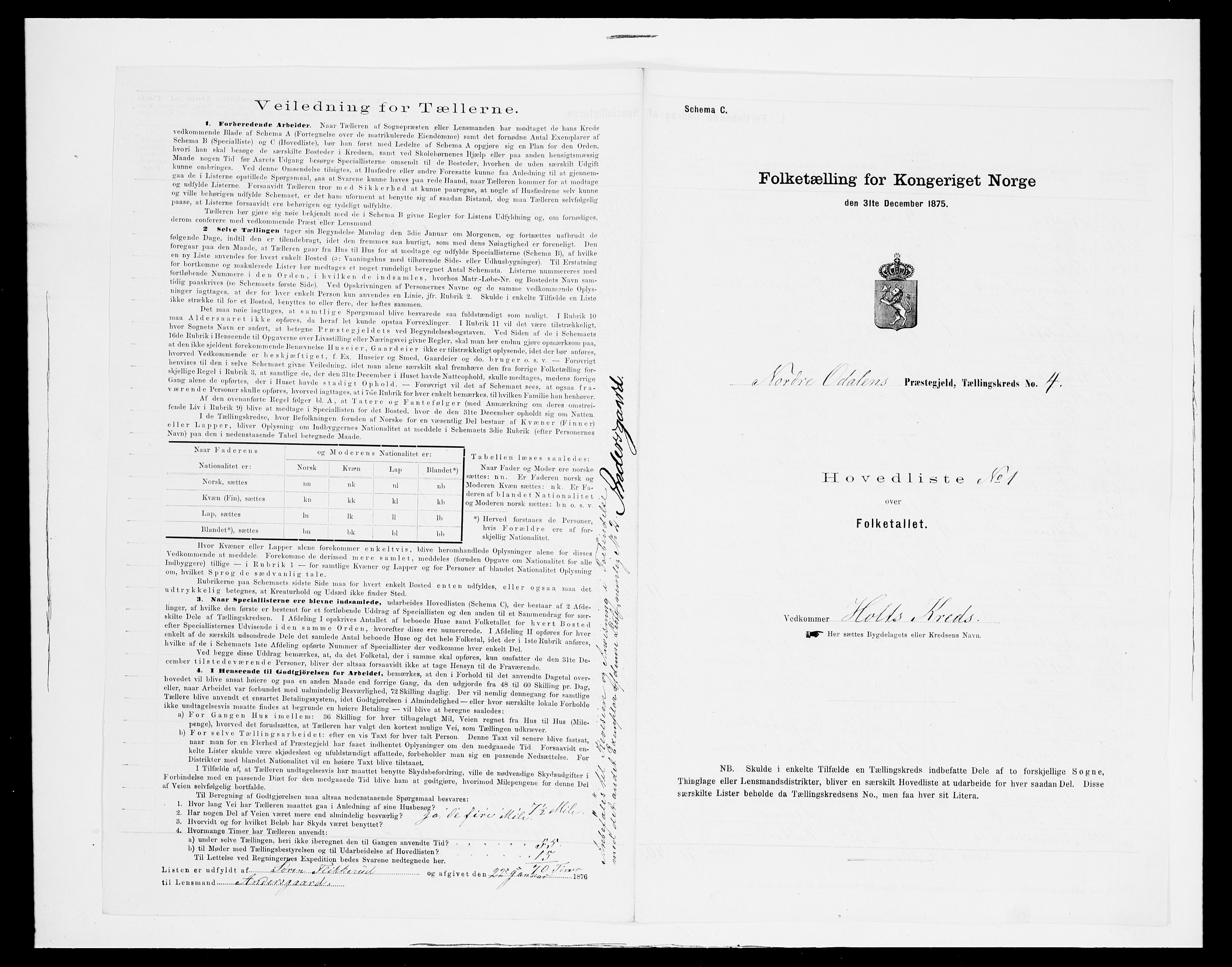 SAH, 1875 census for 0418P Nord-Odal, 1875, p. 22