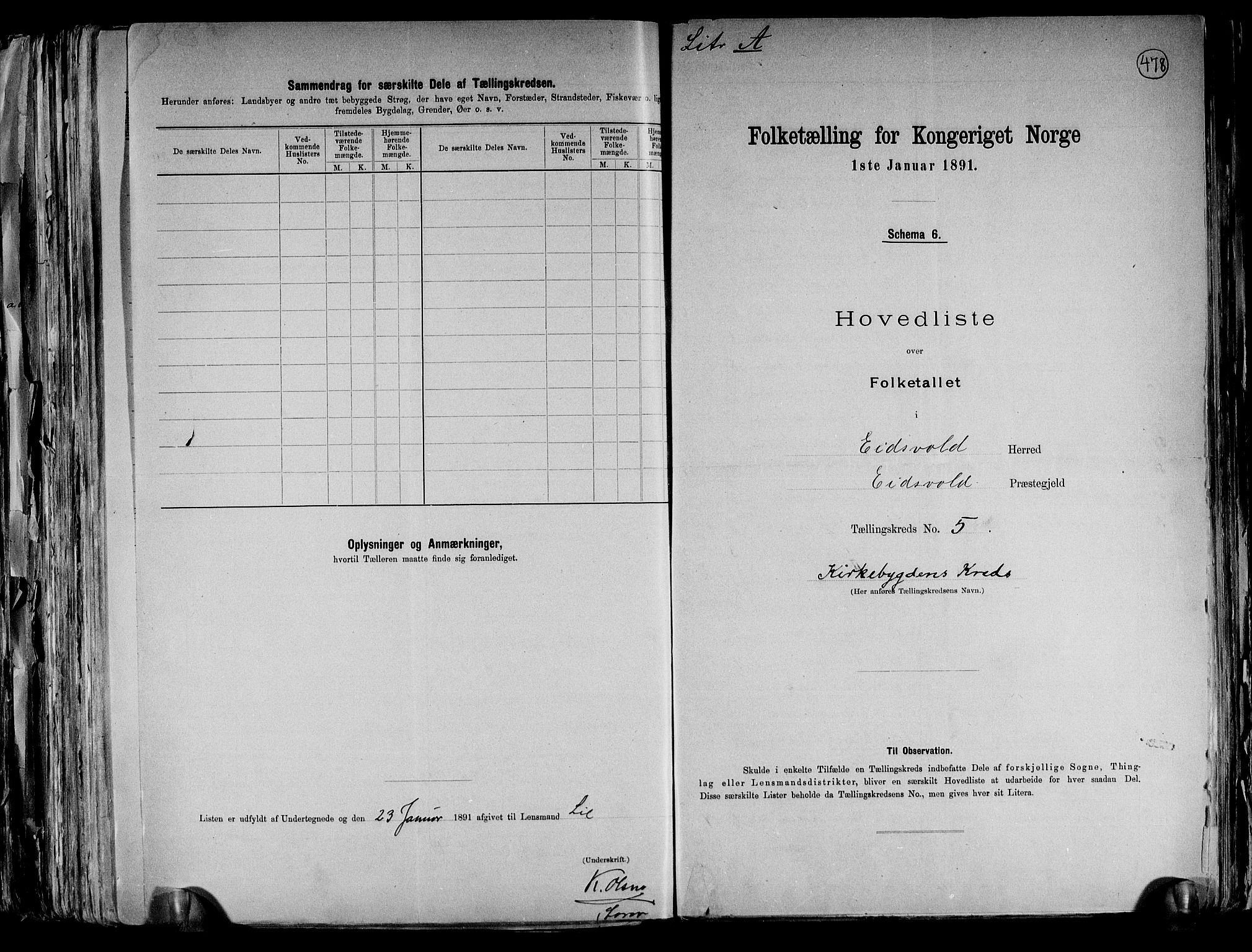 RA, 1891 census for 0237 Eidsvoll, 1891, p. 15