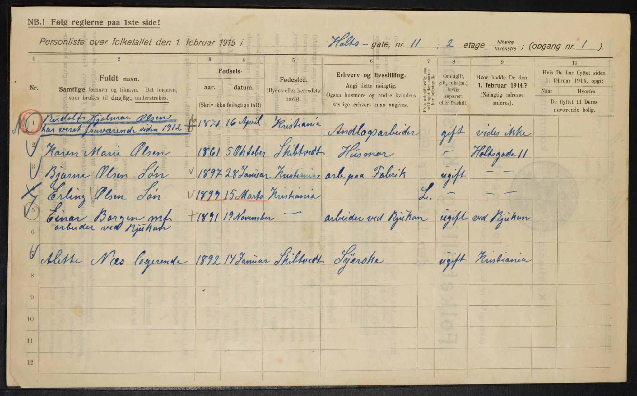 OBA, Municipal Census 1915 for Kristiania, 1915, p. 40702