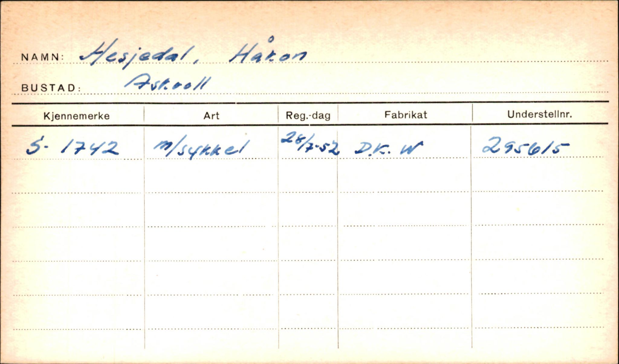 Statens vegvesen, Sogn og Fjordane vegkontor, SAB/A-5301/4/F/L0001A: Eigarregister Fjordane til 1.6.1961, 1930-1961, p. 419