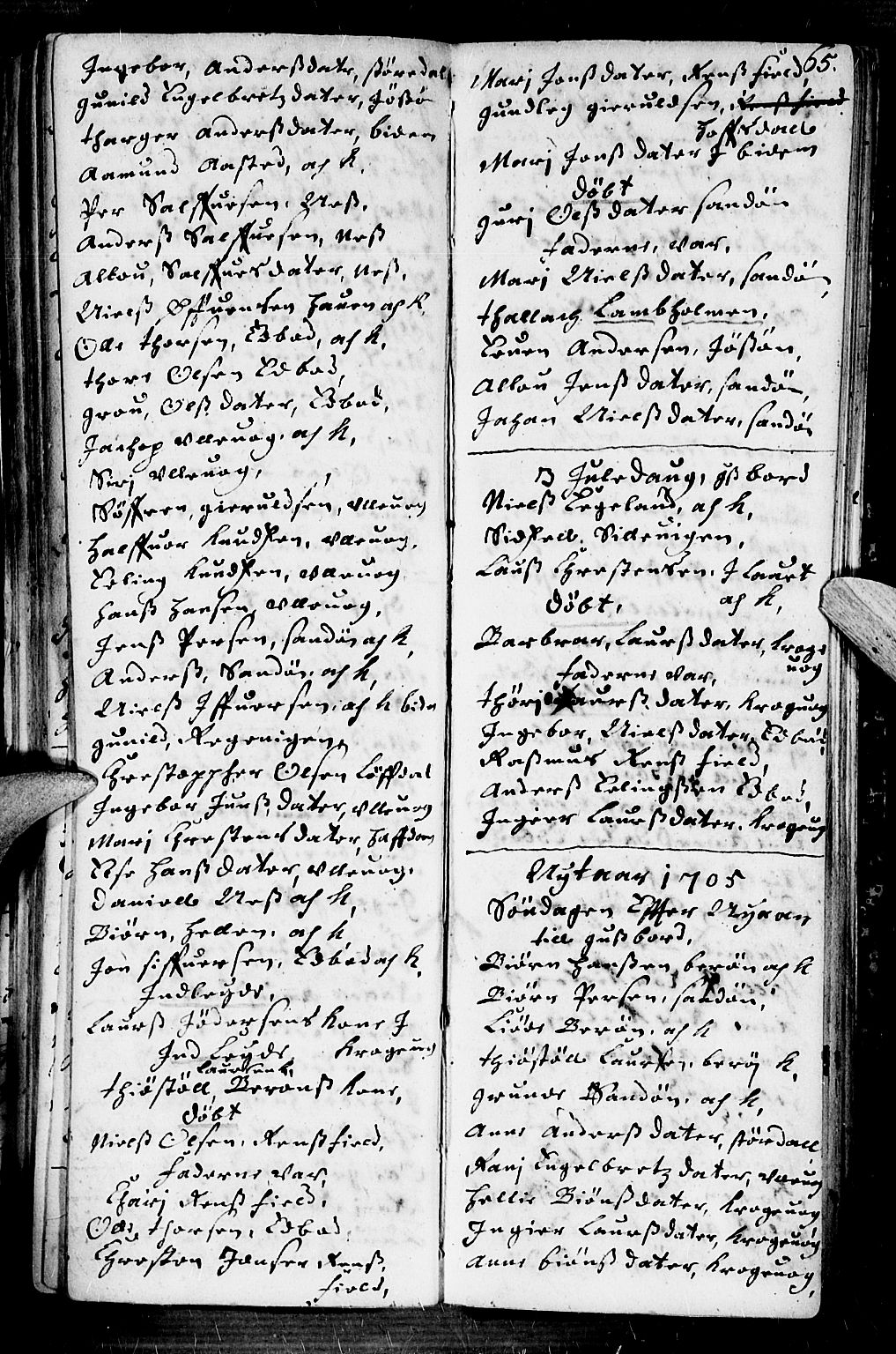 Dypvåg sokneprestkontor, AV/SAK-1111-0007/F/Fb/Fba/L0001: Parish register (copy) no. B 1, 1699-1706, p. 65