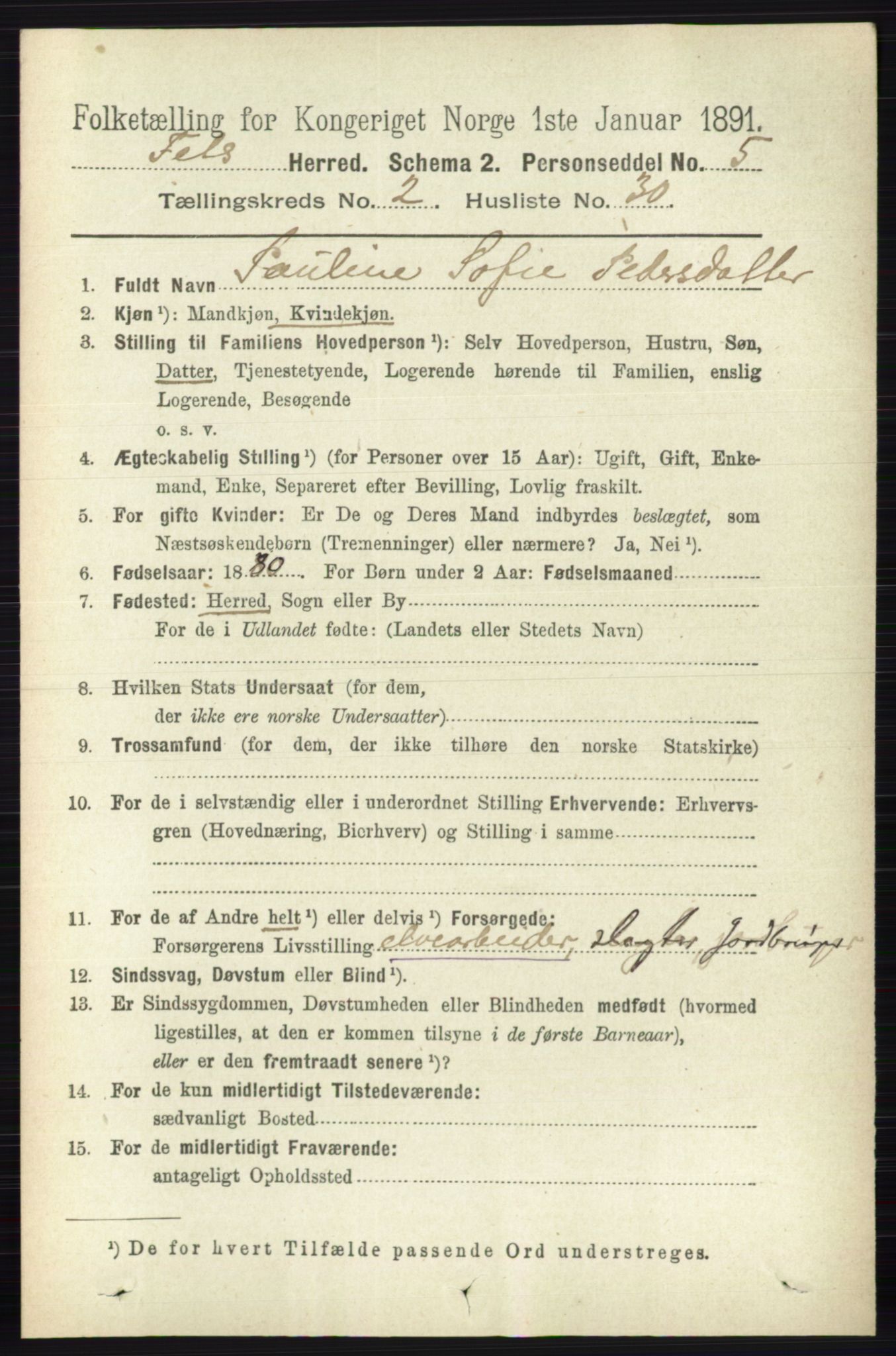 RA, 1891 census for 0227 Fet, 1891, p. 631