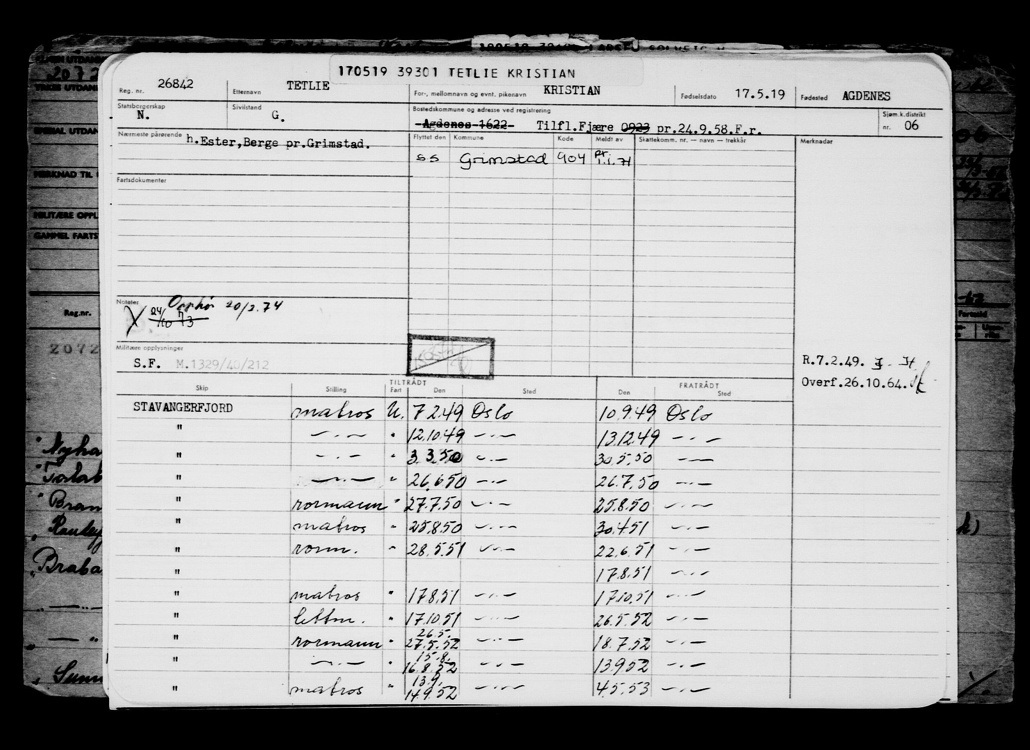 Direktoratet for sjømenn, AV/RA-S-3545/G/Gb/L0168: Hovedkort, 1919, p. 738