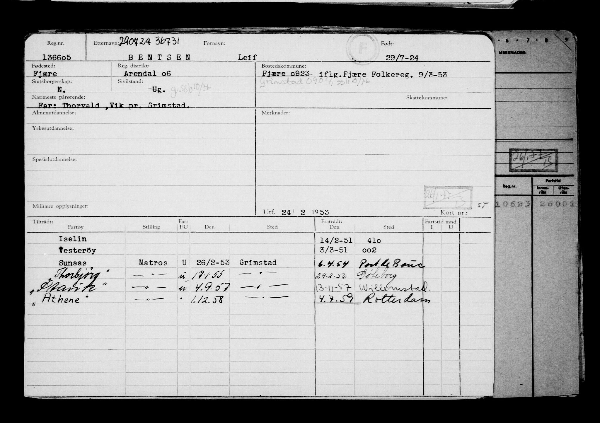 Direktoratet for sjømenn, AV/RA-S-3545/G/Gb/L0234: Hovedkort, 1924, p. 243