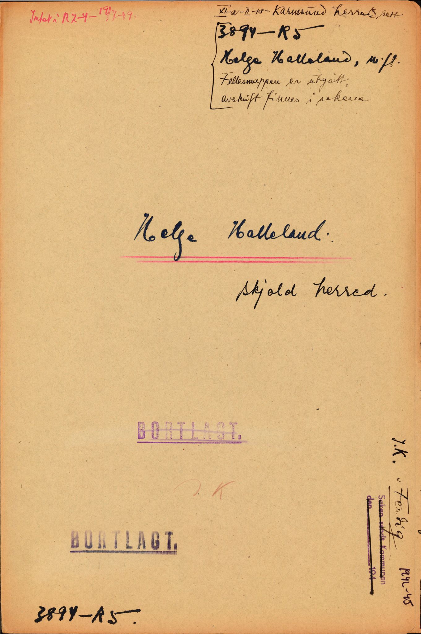 Forsvarsdepartementet, 10. kontor / Oppgjørskontoret, AV/RA-RAFA-1225/D/Dd/L0351: Rogaland, 1941-1958, p. 88