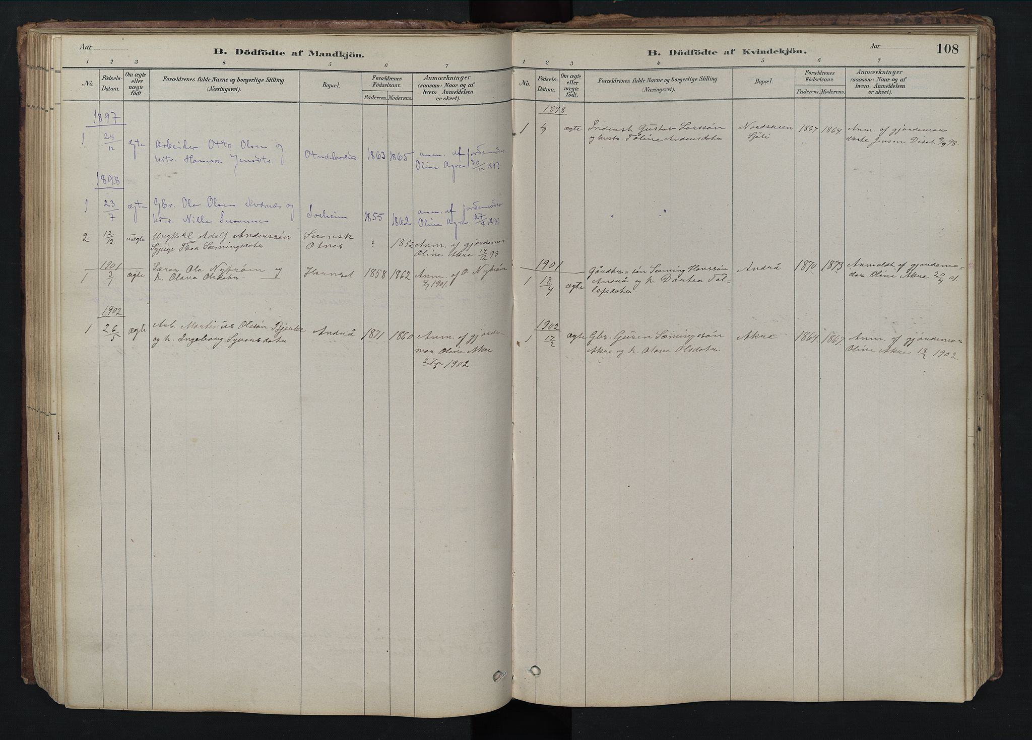 Rendalen prestekontor, SAH/PREST-054/H/Ha/Hab/L0009: Parish register (copy) no. 9, 1879-1902, p. 108