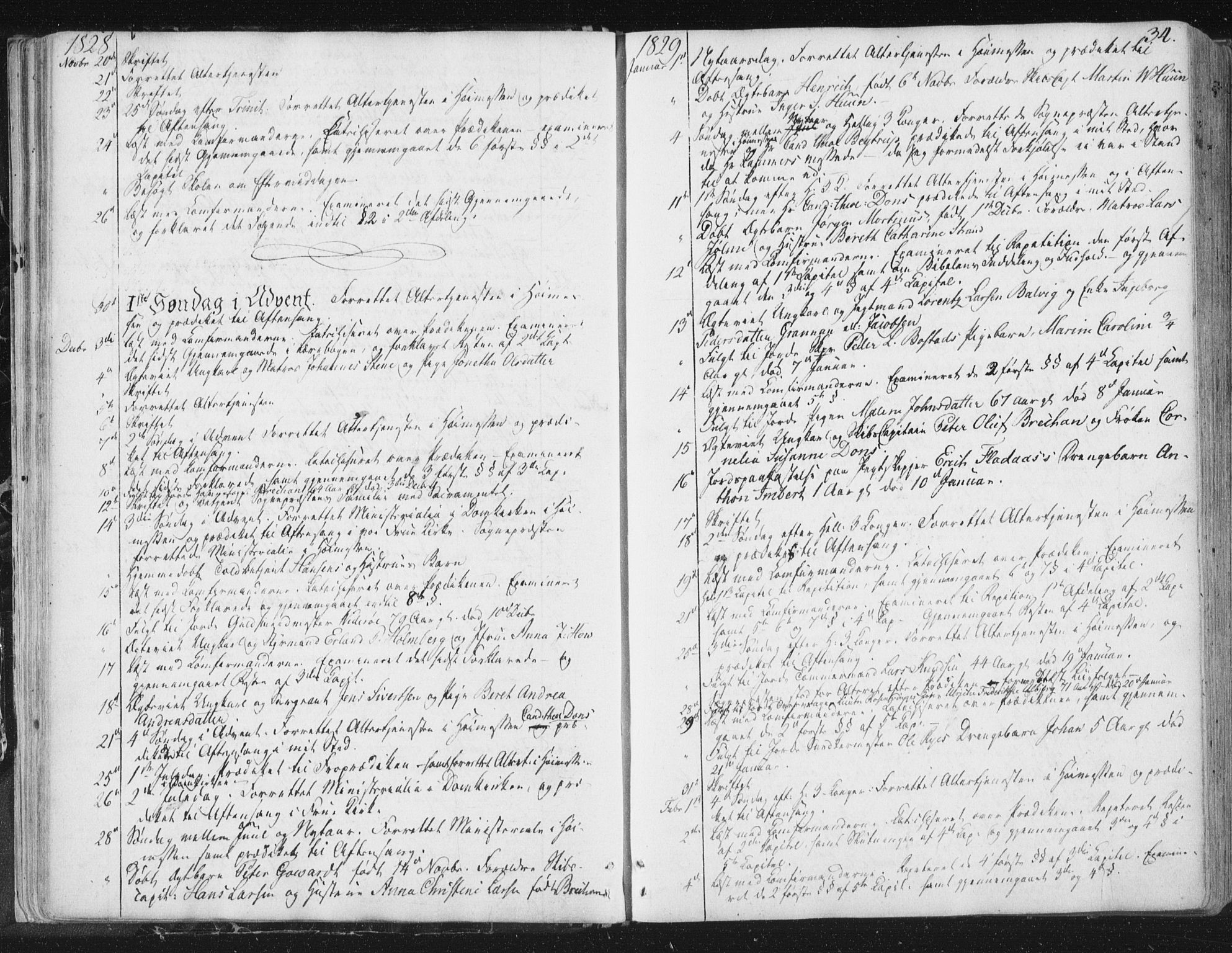 Ministerialprotokoller, klokkerbøker og fødselsregistre - Sør-Trøndelag, SAT/A-1456/602/L0127: Curate's parish register no. 602B01, 1821-1875, p. 34