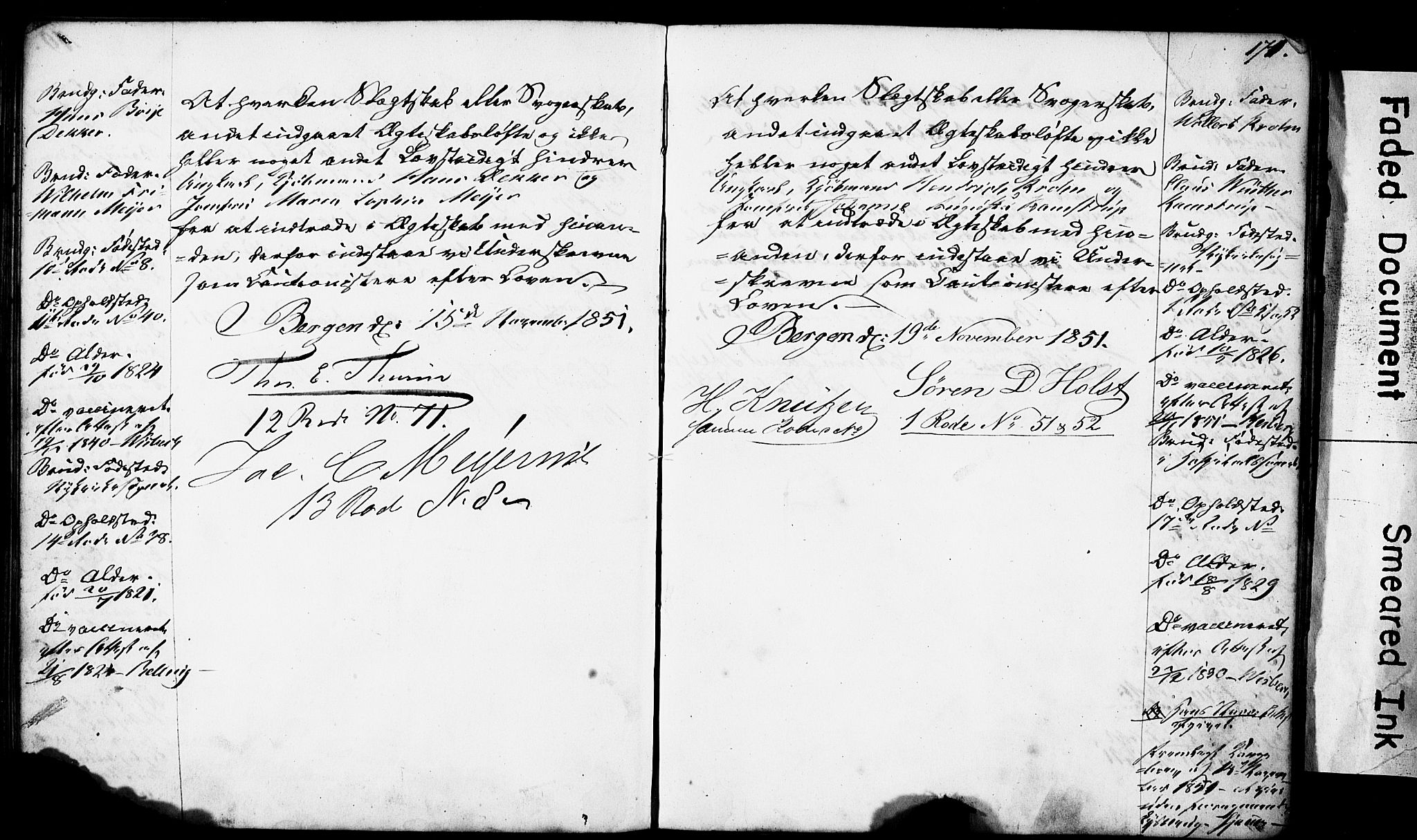 Domkirken sokneprestembete, AV/SAB-A-74801: Best man's statements no. II.5.4, 1845-1852, p. 171