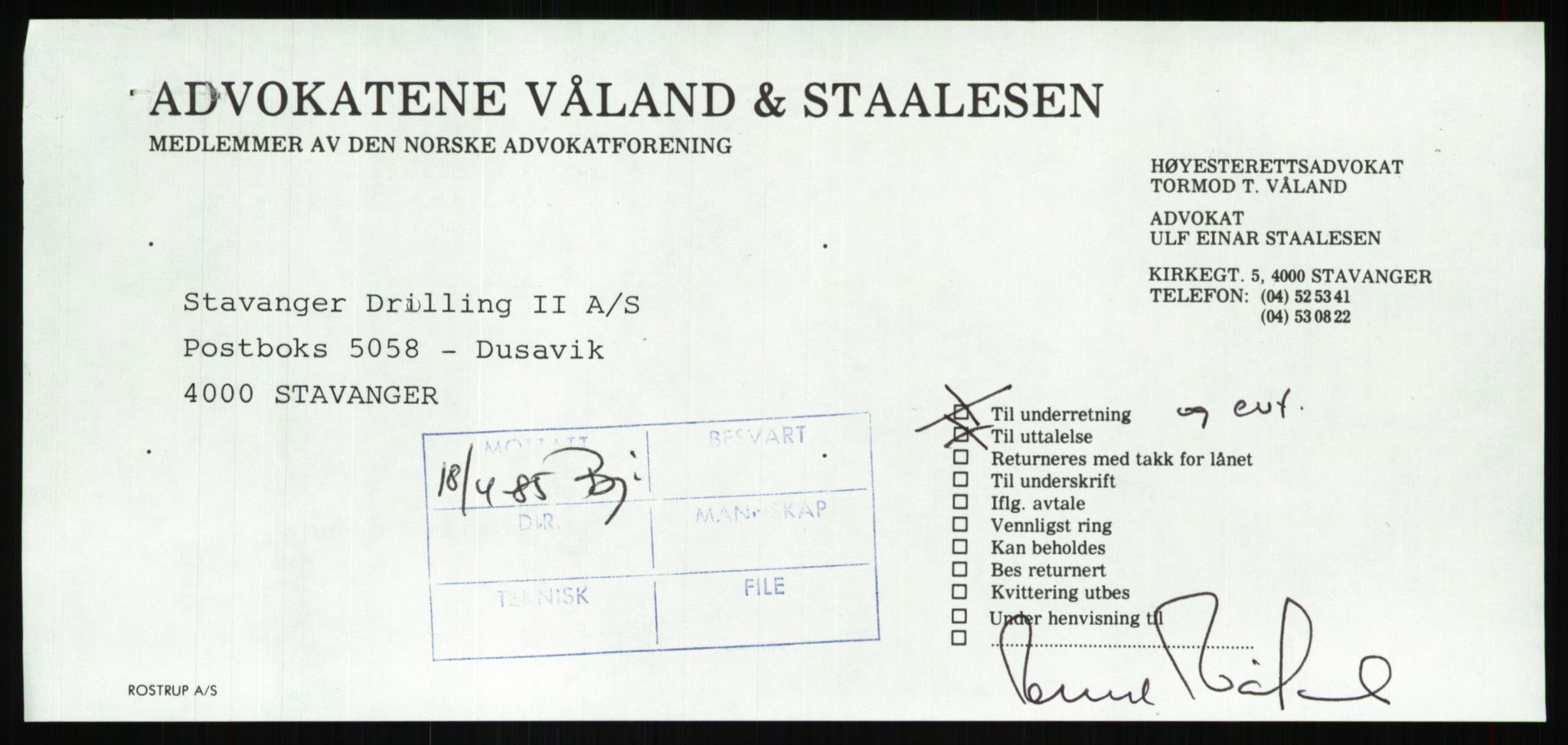 Pa 1503 - Stavanger Drilling AS, AV/SAST-A-101906/Da/L0001: Alexander L. Kielland - Begrensningssak Stavanger byrett, 1986, p. 330