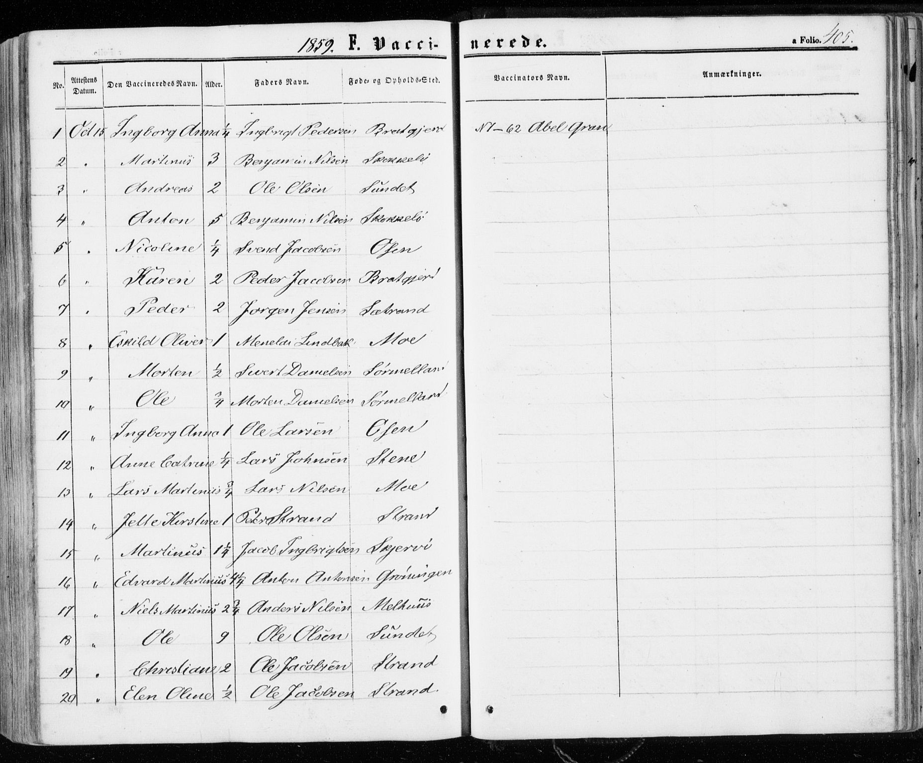 Ministerialprotokoller, klokkerbøker og fødselsregistre - Sør-Trøndelag, SAT/A-1456/657/L0705: Parish register (official) no. 657A06, 1858-1867, p. 405