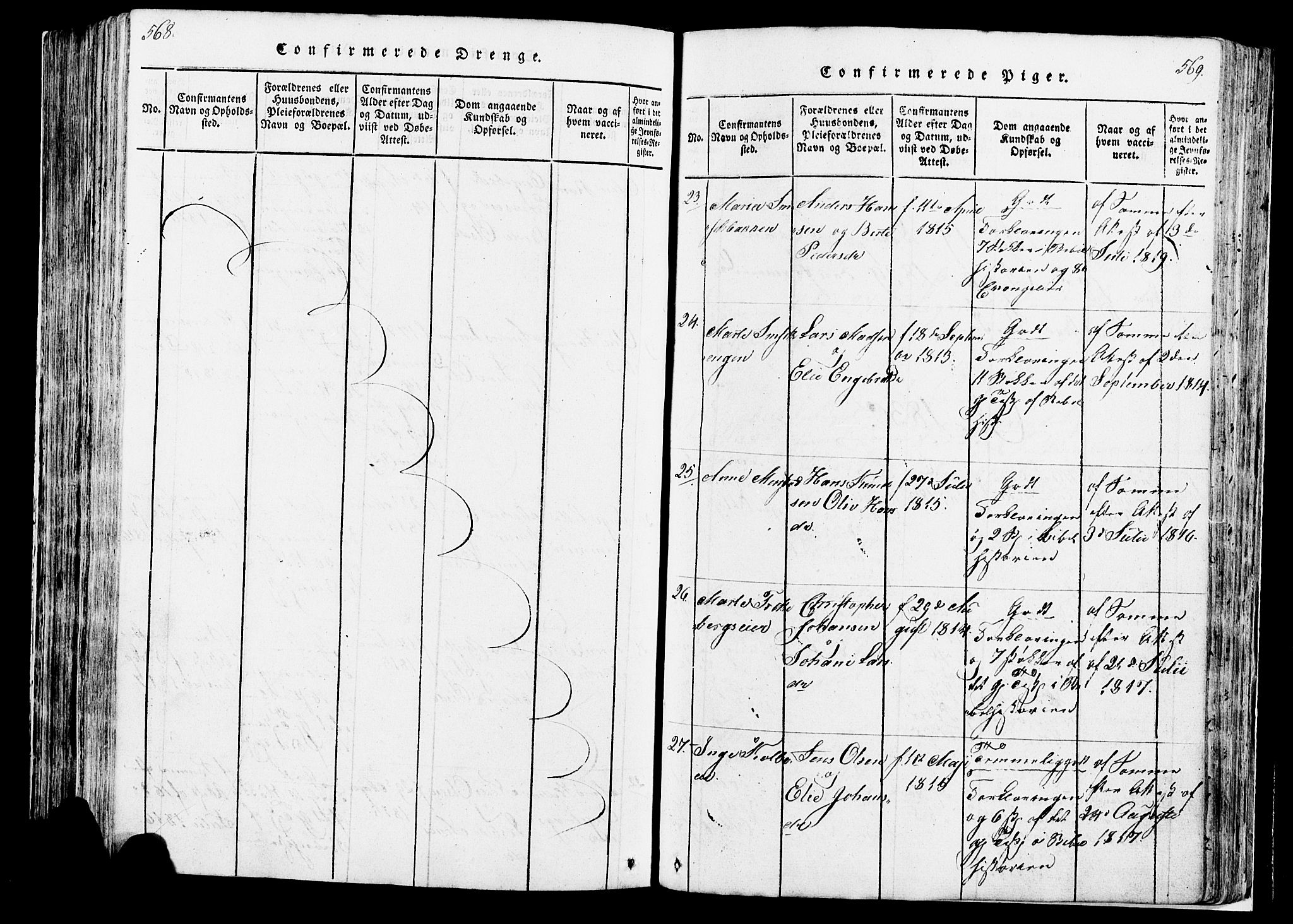 Løten prestekontor, AV/SAH-PREST-022/K/Ka/L0005: Parish register (official) no. 5, 1814-1832, p. 568-569