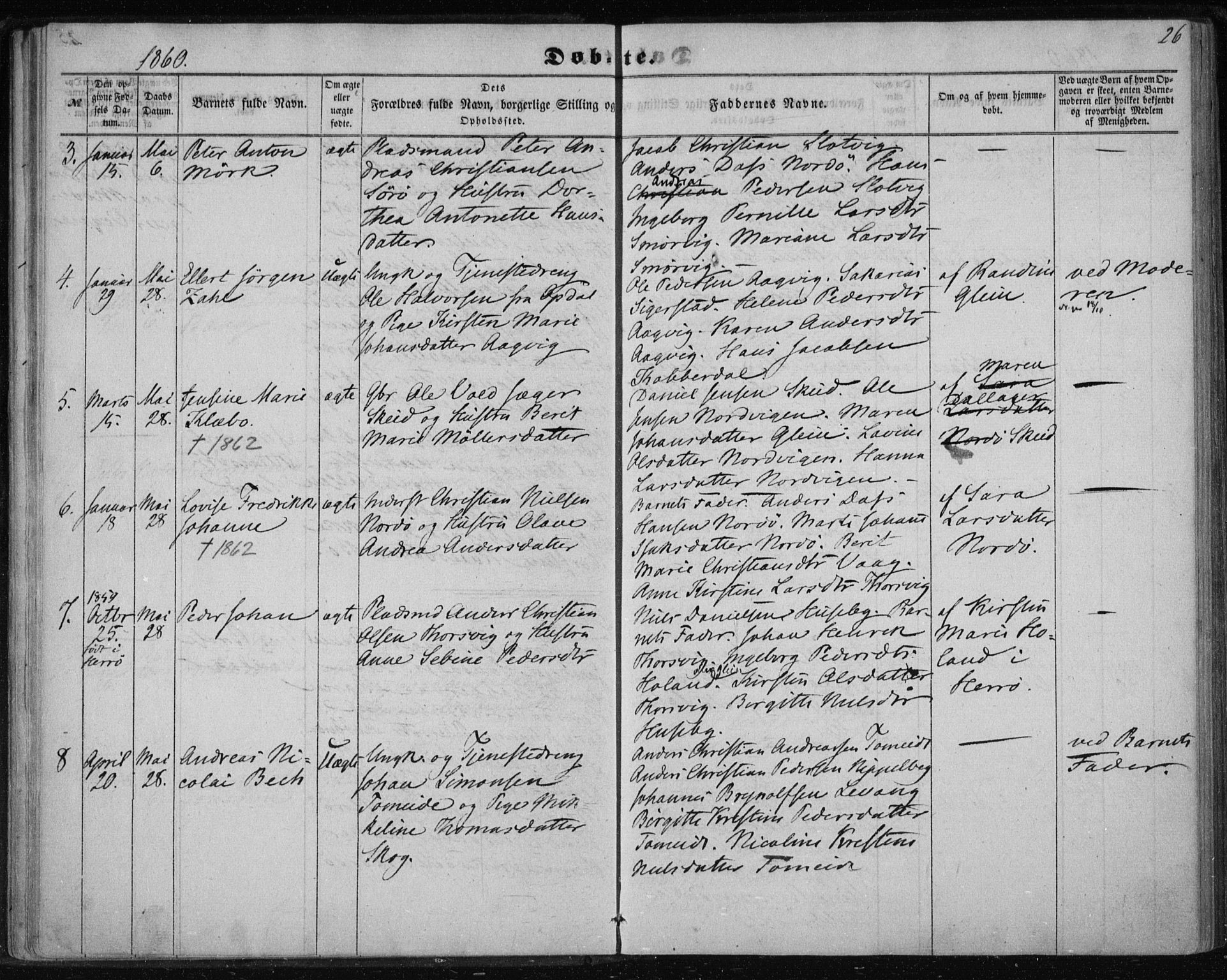 Ministerialprotokoller, klokkerbøker og fødselsregistre - Nordland, SAT/A-1459/835/L0523: Parish register (official) no. 835A01, 1855-1865, p. 26