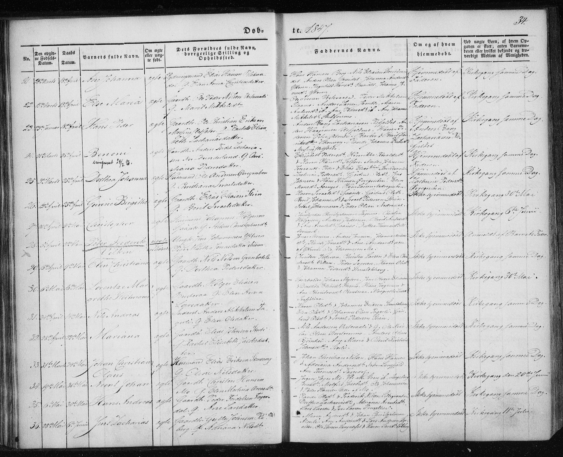 Ministerialprotokoller, klokkerbøker og fødselsregistre - Nordland, AV/SAT-A-1459/827/L0391: Parish register (official) no. 827A03, 1842-1852, p. 34