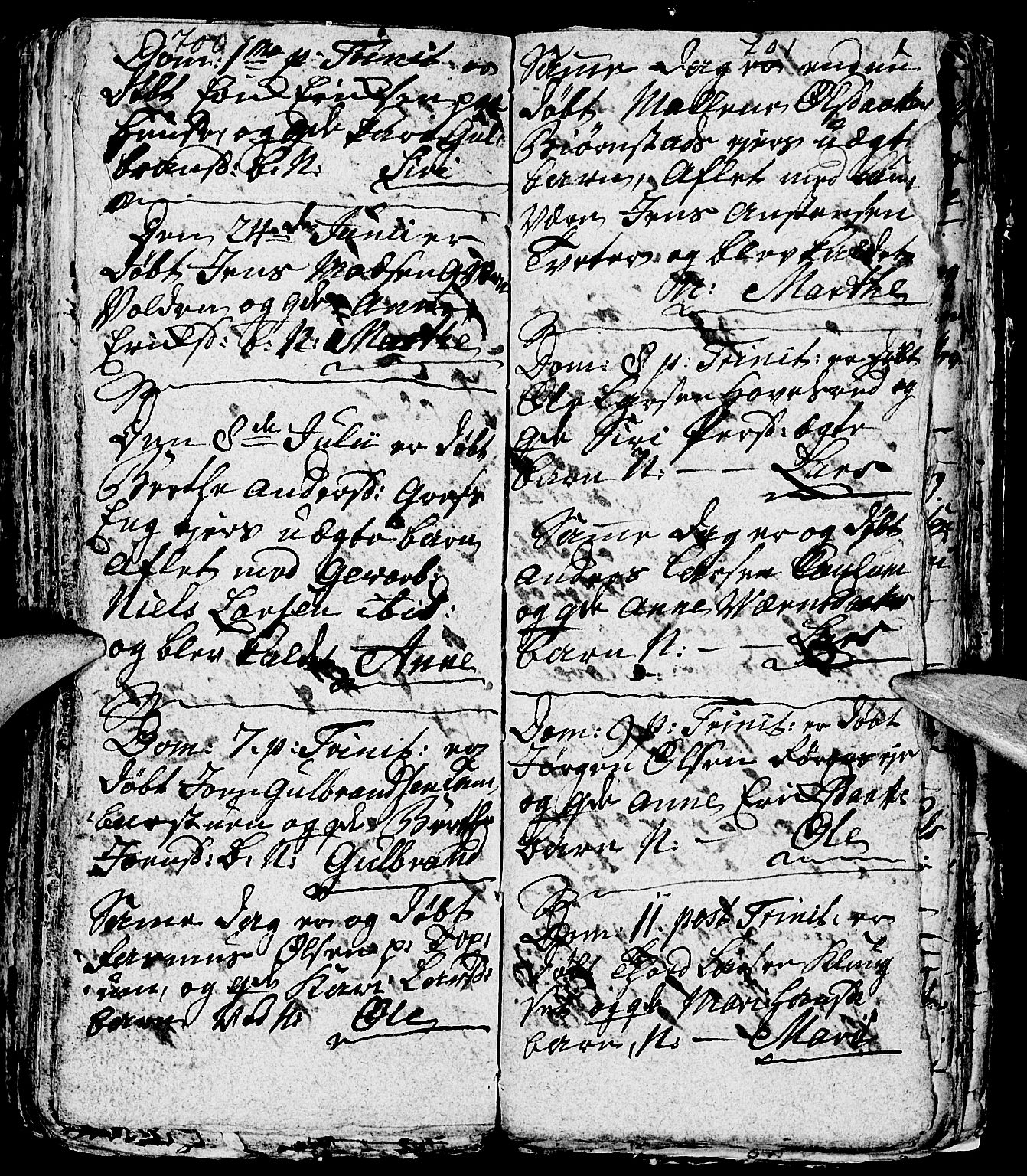 Nes prestekontor, Hedmark, AV/SAH-PREST-020/L/La/L0001: Parish register (copy) no. 1, 1663-1784, p. 700-701