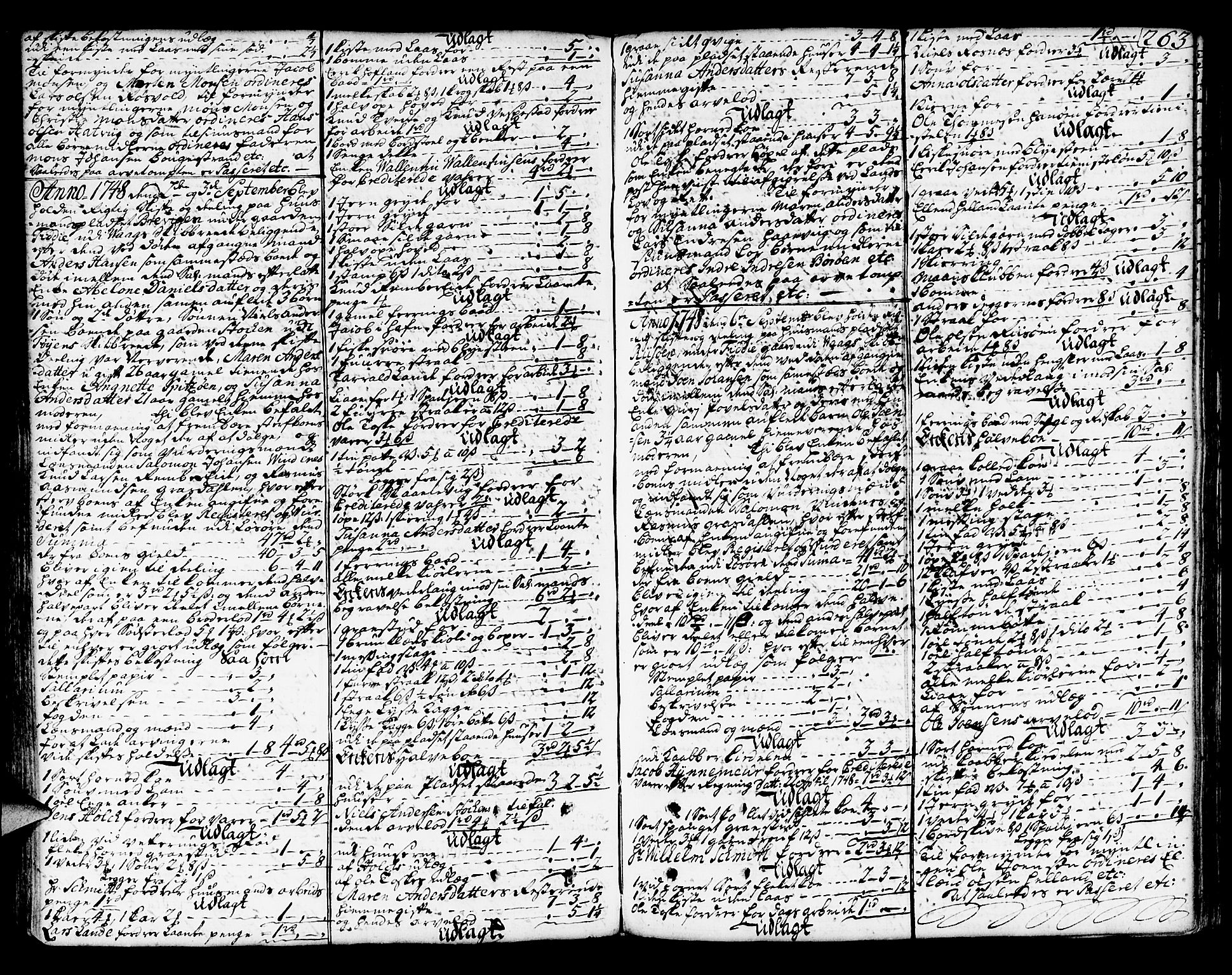 Sunnhordland sorenskrivar, SAB/A-2401/1/H/Ha/Haa/L0006: Skifteprotokollar. Register på lesesal. Fol. 1061- ut, 1743-1749, p. 262b-263a