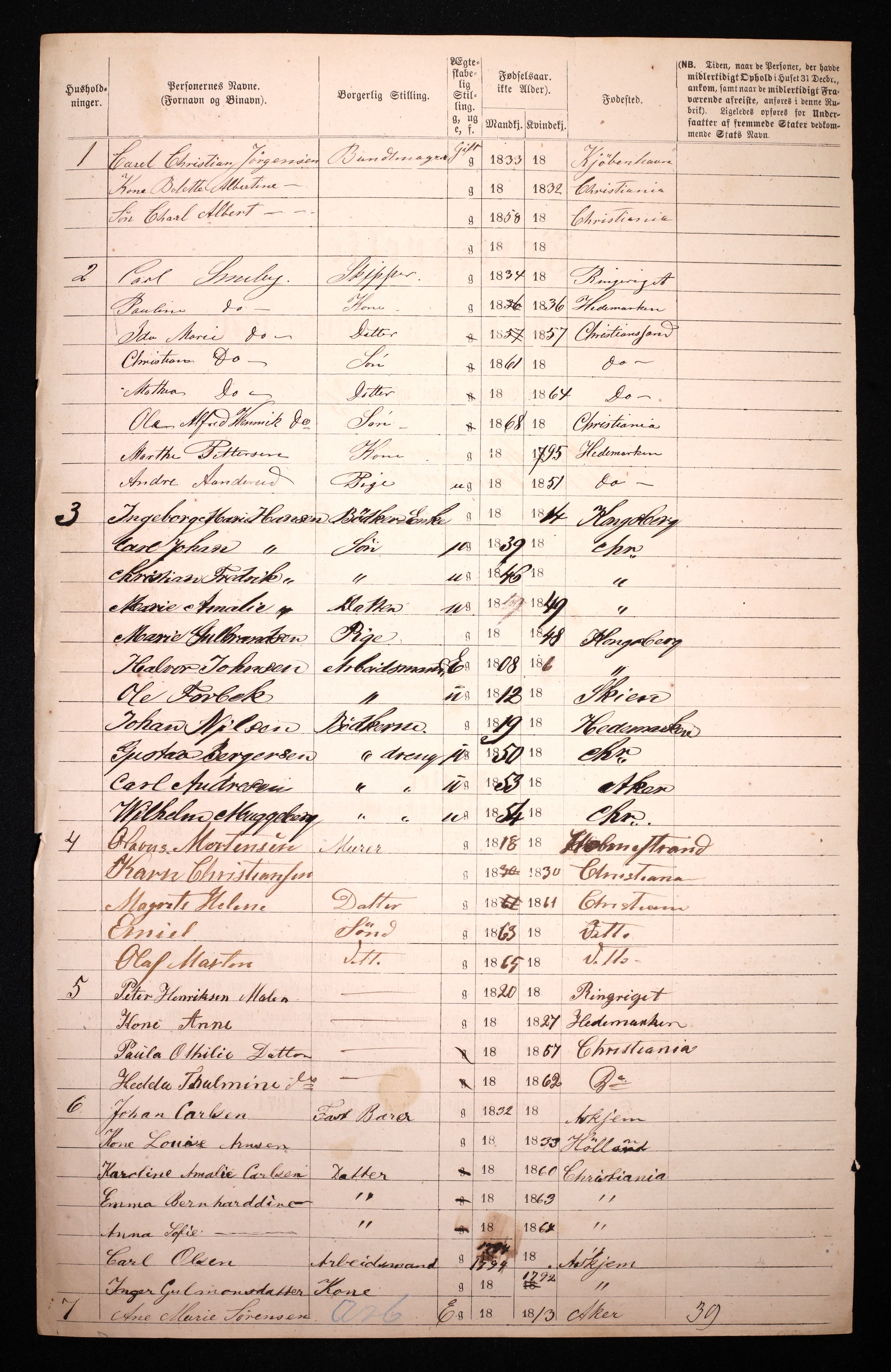 RA, 1870 census for 0301 Kristiania, 1870, p. 3695