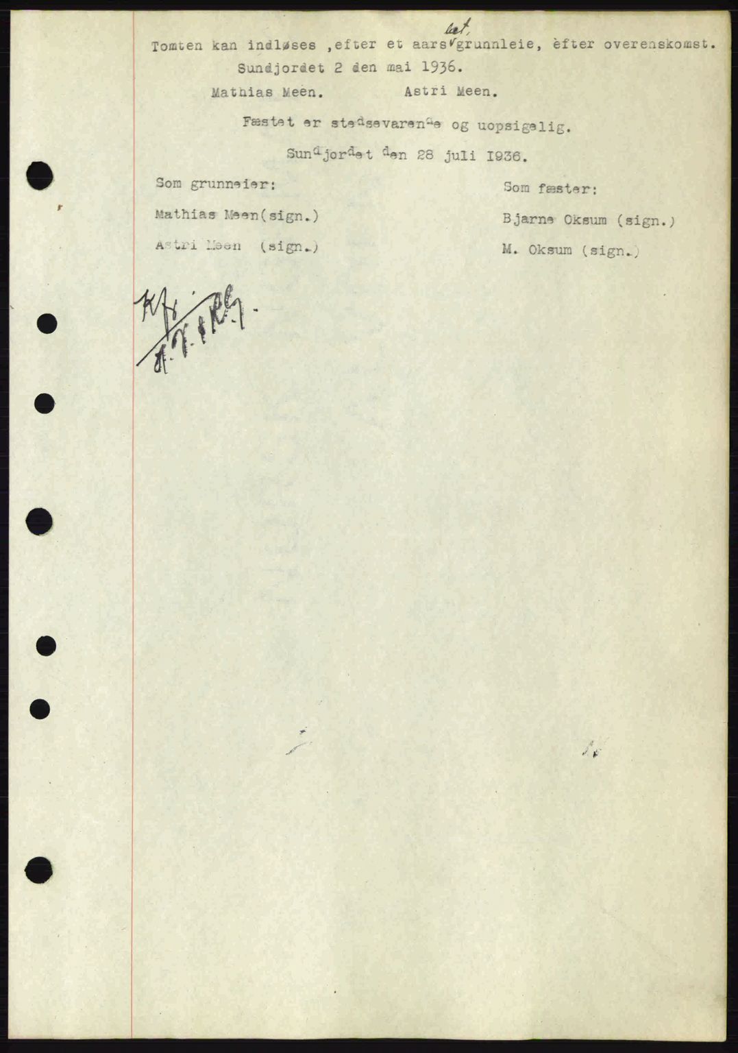 Gjerpen sorenskriveri, SAKO/A-216/G/Ga/Gae/L0067: Mortgage book no. A-66 - A-68, 1936-1937, Diary no: : 1736/1936
