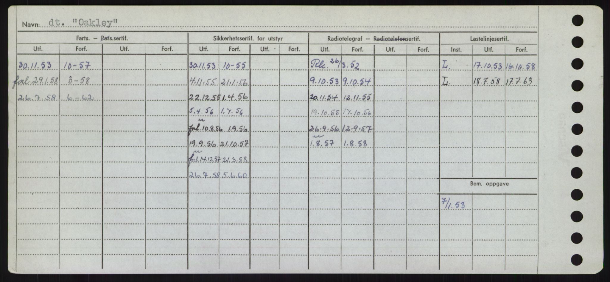 Sjøfartsdirektoratet med forløpere, Skipsmålingen, RA/S-1627/H/Hd/L0028: Fartøy, O, p. 26