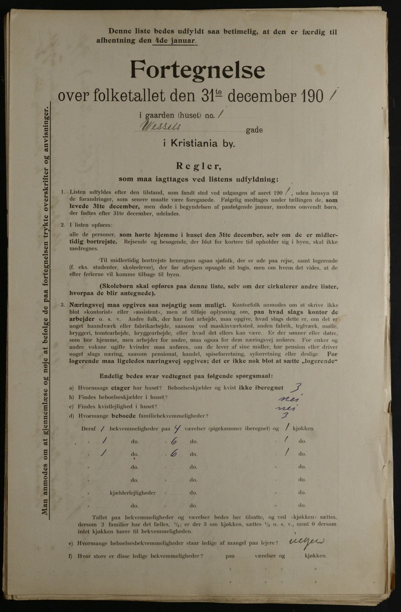 OBA, Municipal Census 1901 for Kristiania, 1901, p. 19525