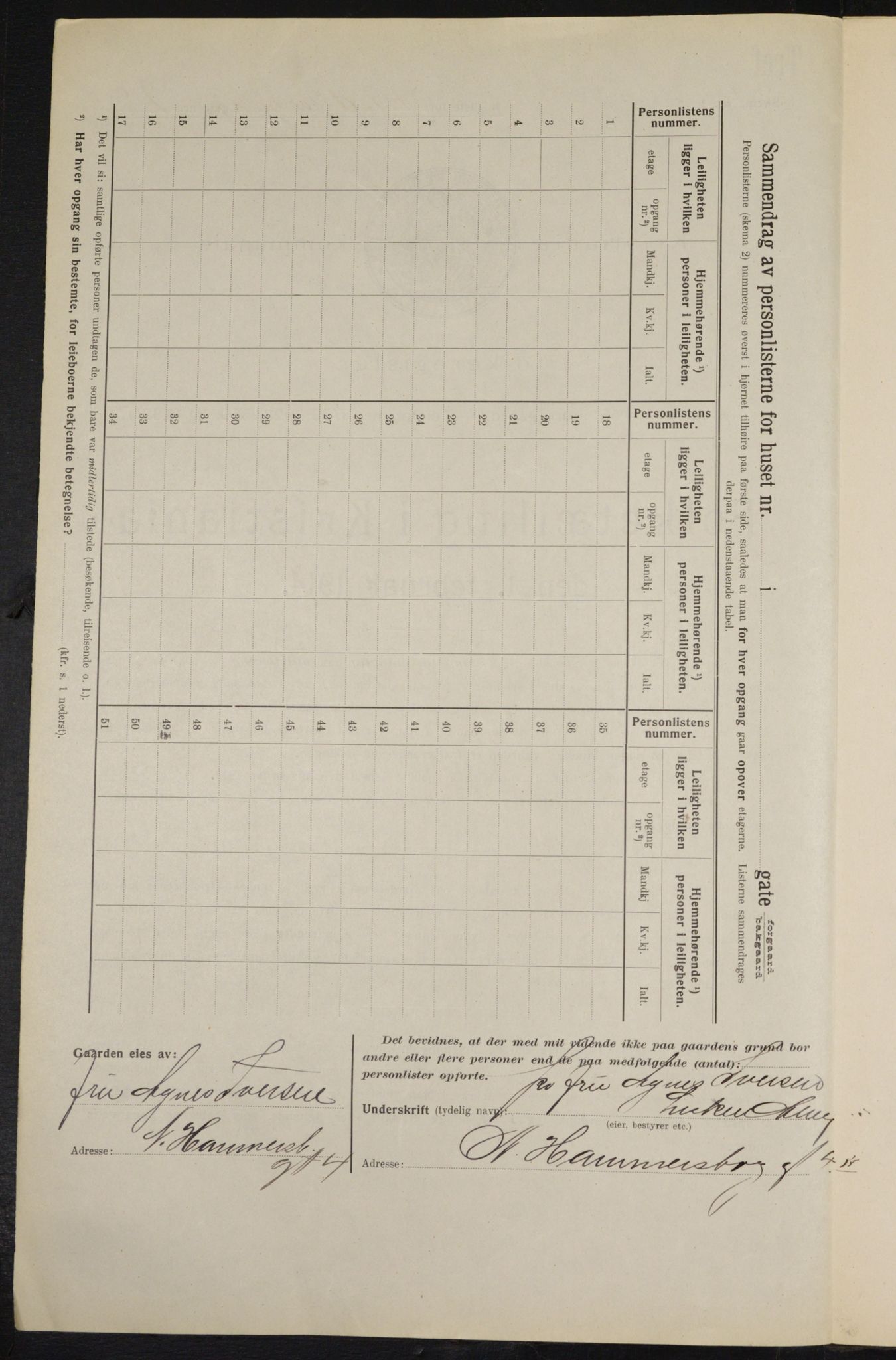 OBA, Municipal Census 1914 for Kristiania, 1914, p. 97819