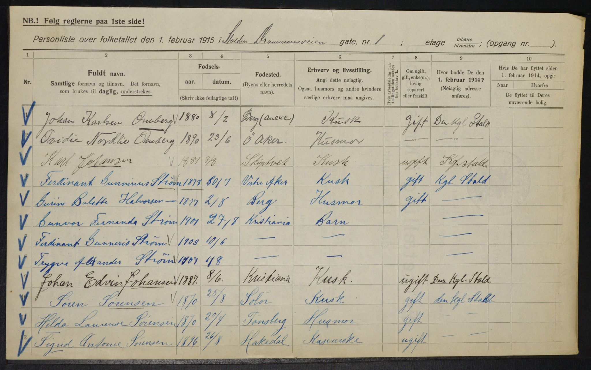 OBA, Municipal Census 1915 for Kristiania, 1915, p. 16244