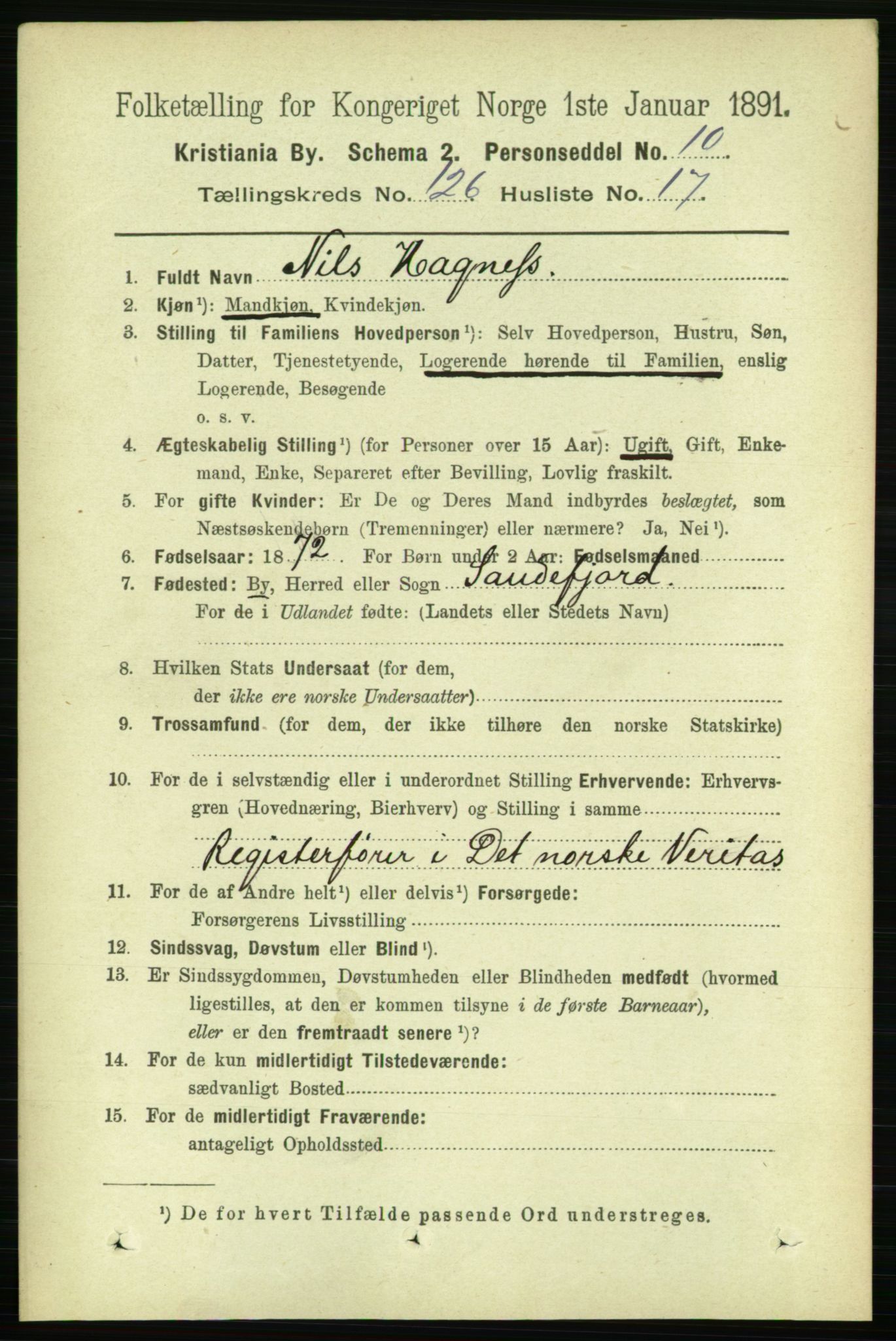 RA, 1891 census for 0301 Kristiania, 1891, p. 67658