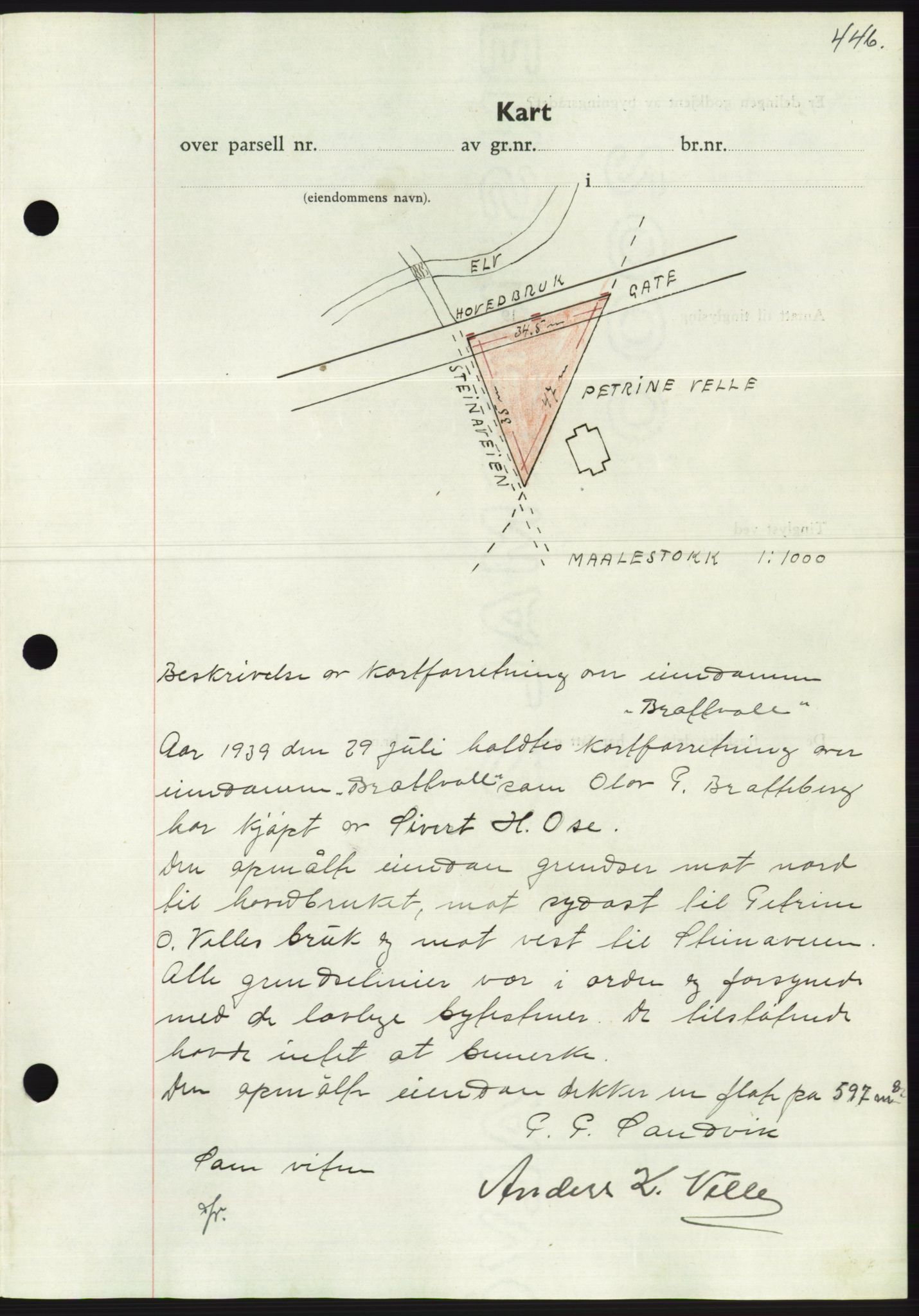 Søre Sunnmøre sorenskriveri, AV/SAT-A-4122/1/2/2C/L0068: Mortgage book no. 62, 1939-1939, Diary no: : 1290/1939