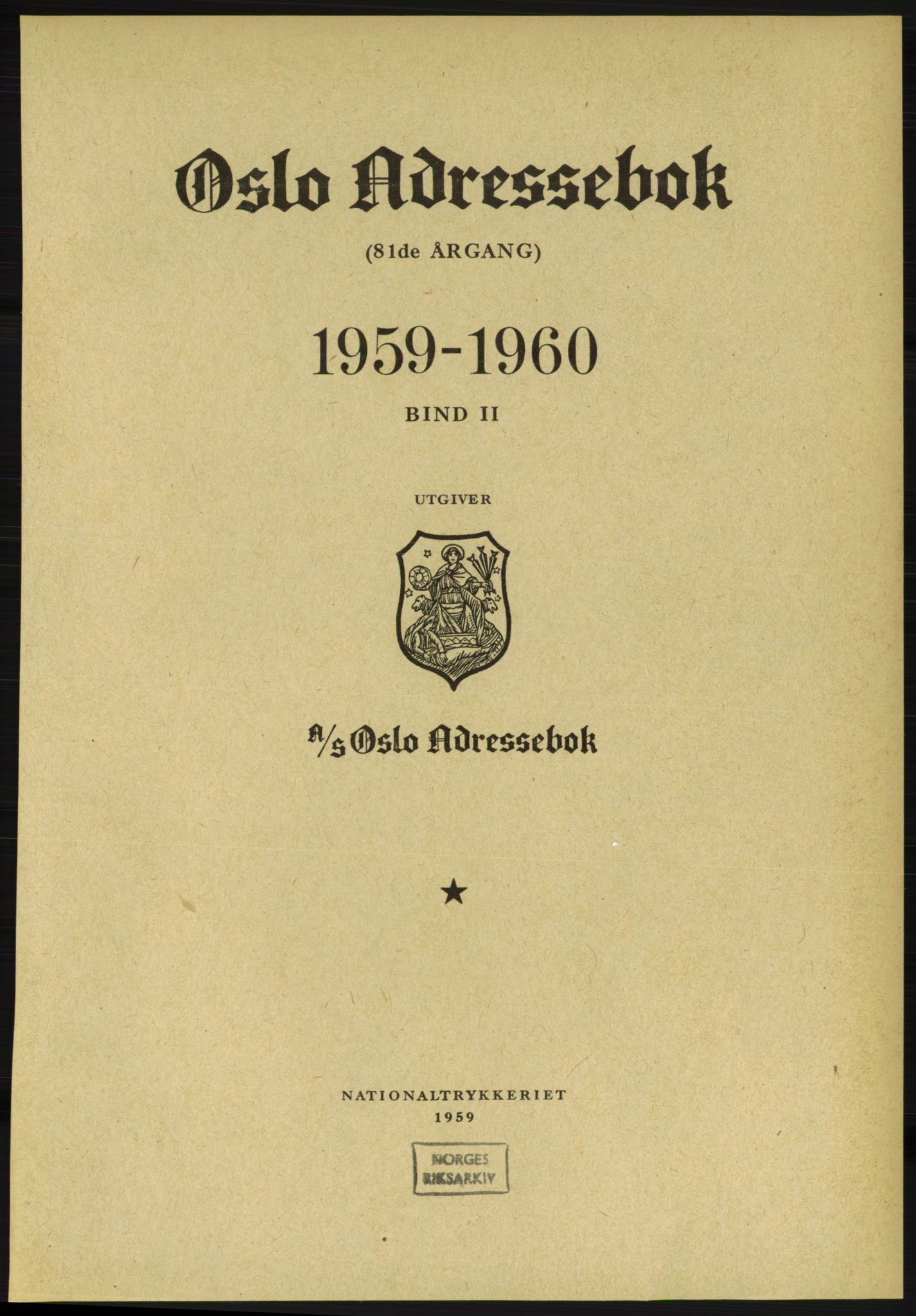 Kristiania/Oslo adressebok, PUBL/-, 1959-1960