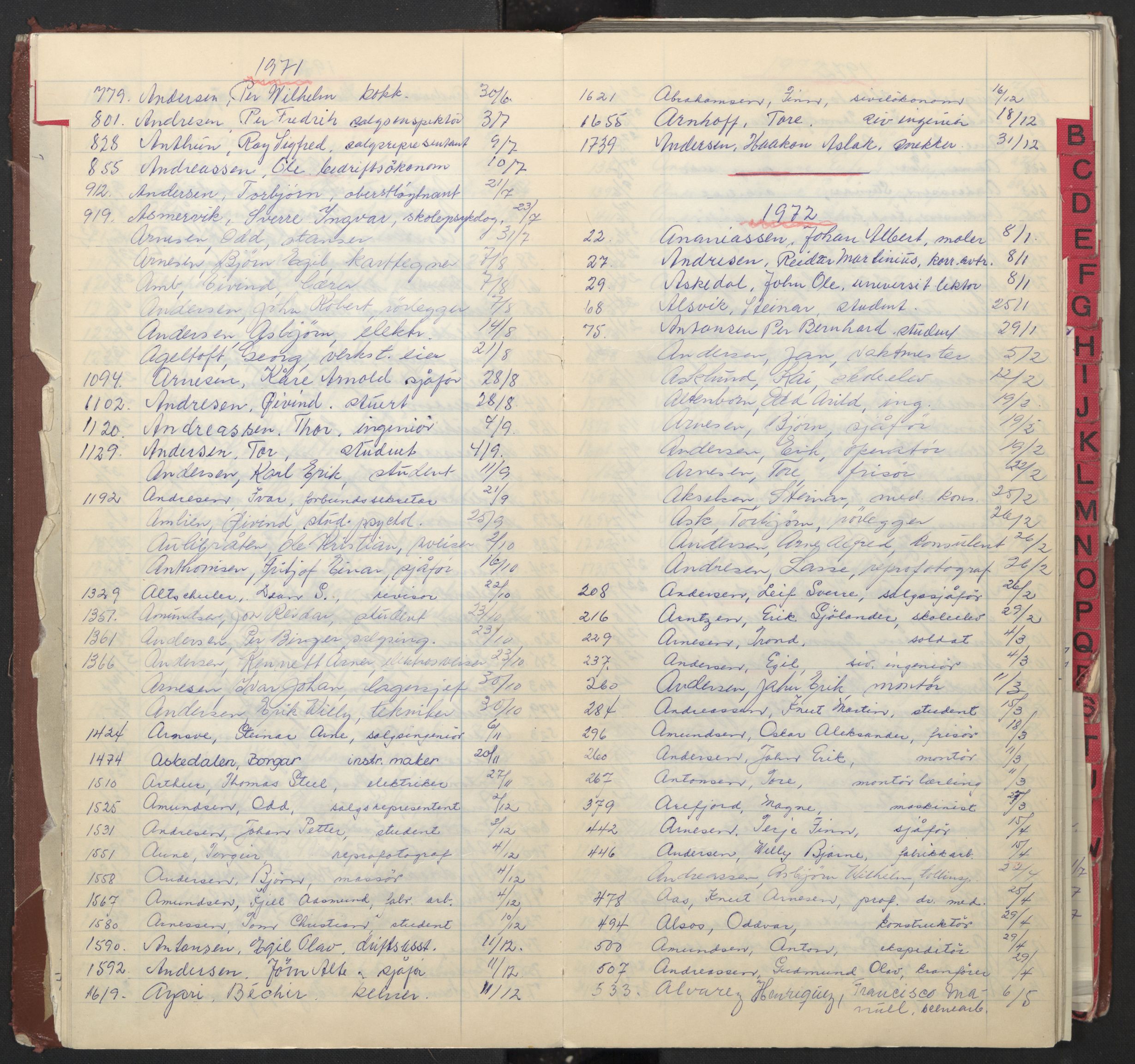 Oslo byfogd avd. I, AV/SAO-A-10220/L/La/L0012: Vigselsregister, 1969-1974, p. 10