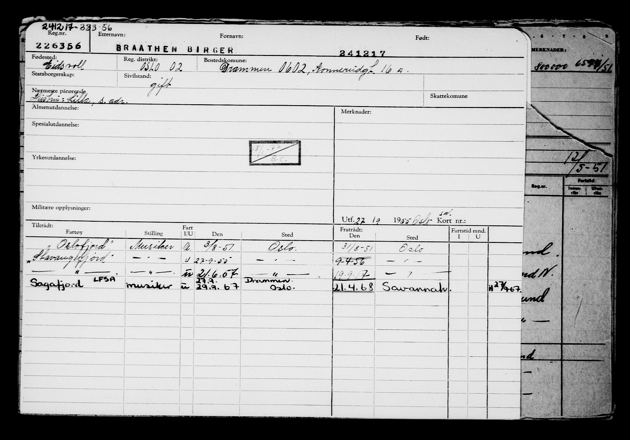 Direktoratet for sjømenn, AV/RA-S-3545/G/Gb/L0154: Hovedkort, 1917-1918, p. 169