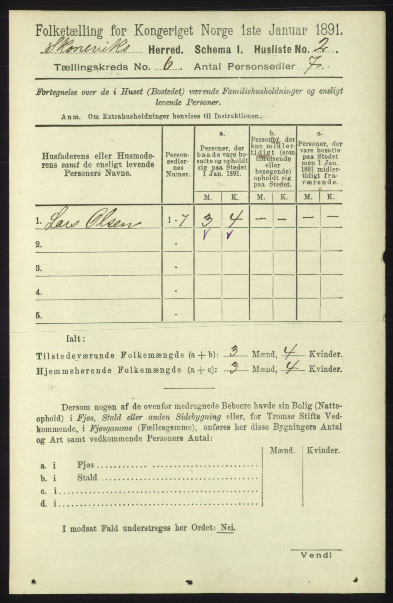 RA, 1891 census for 1212 Skånevik, 1891, p. 1483