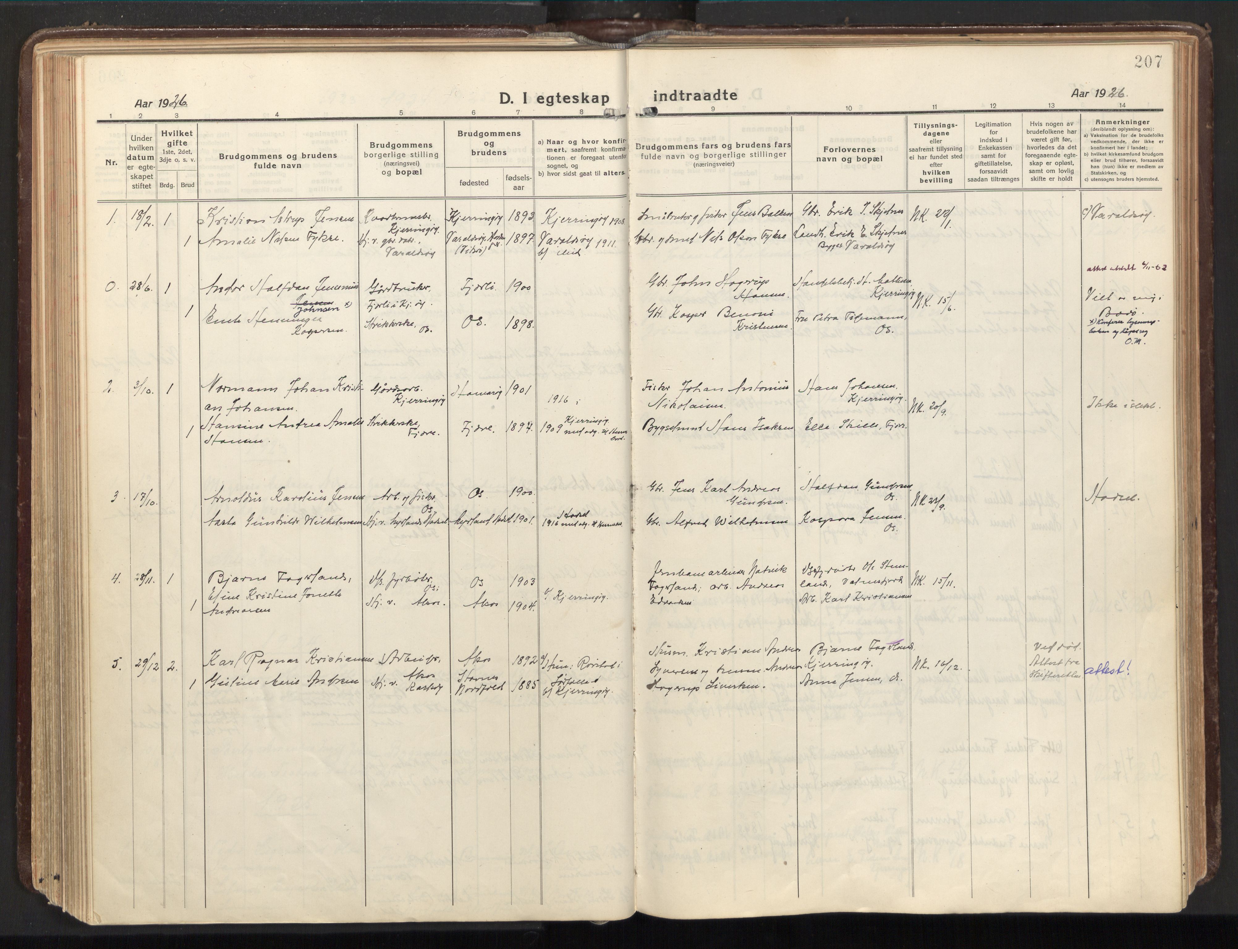 Ministerialprotokoller, klokkerbøker og fødselsregistre - Nordland, AV/SAT-A-1459/803/L0073: Parish register (official) no. 803A03, 1920-1955, p. 207