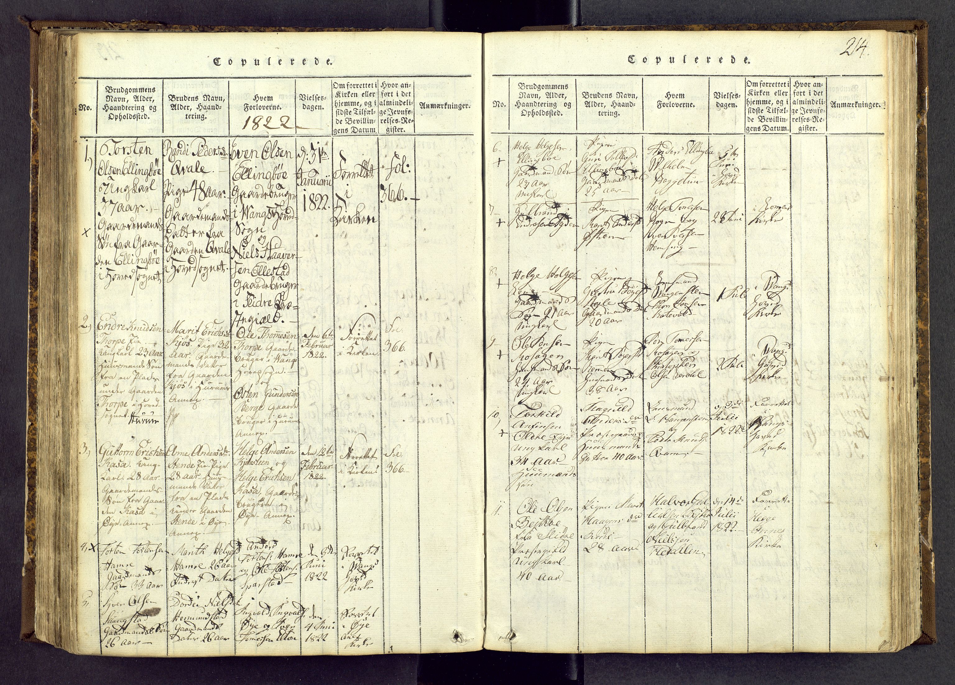 Vang prestekontor, Valdres, SAH/PREST-140/H/Ha/L0004: Parish register (official) no. 4, 1814-1831, p. 214