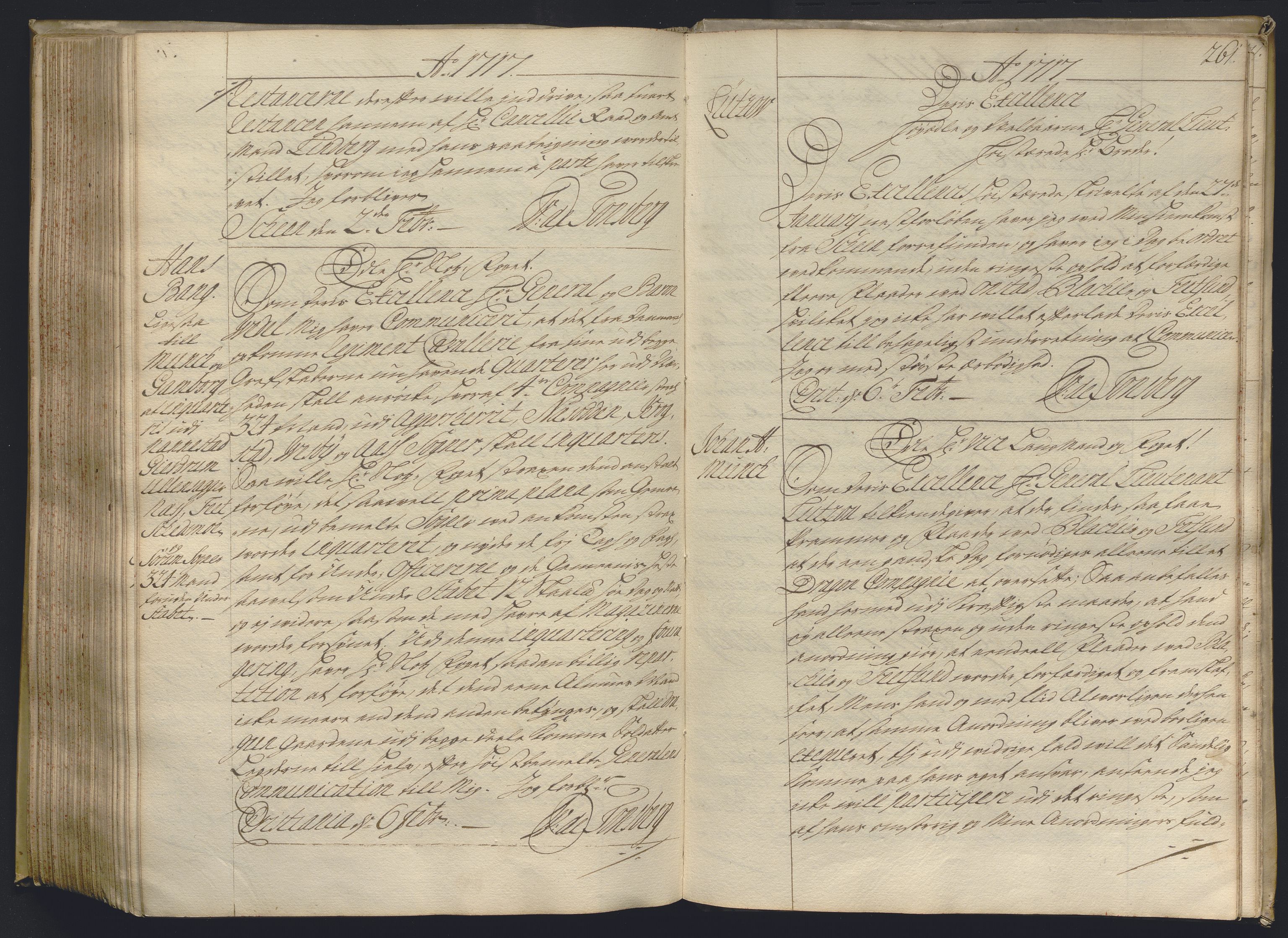 Kristiania stiftamt, AV/SAO-A-10386/B/Ba/L0004: Kopibok, 1715-1717, p. 260b-261a